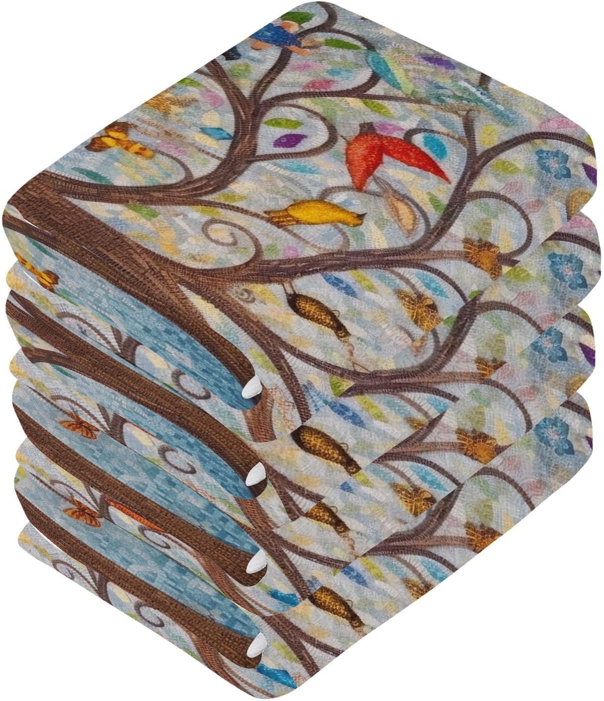 Yettasbin Art Tree Washcloth Set Soft Reusable