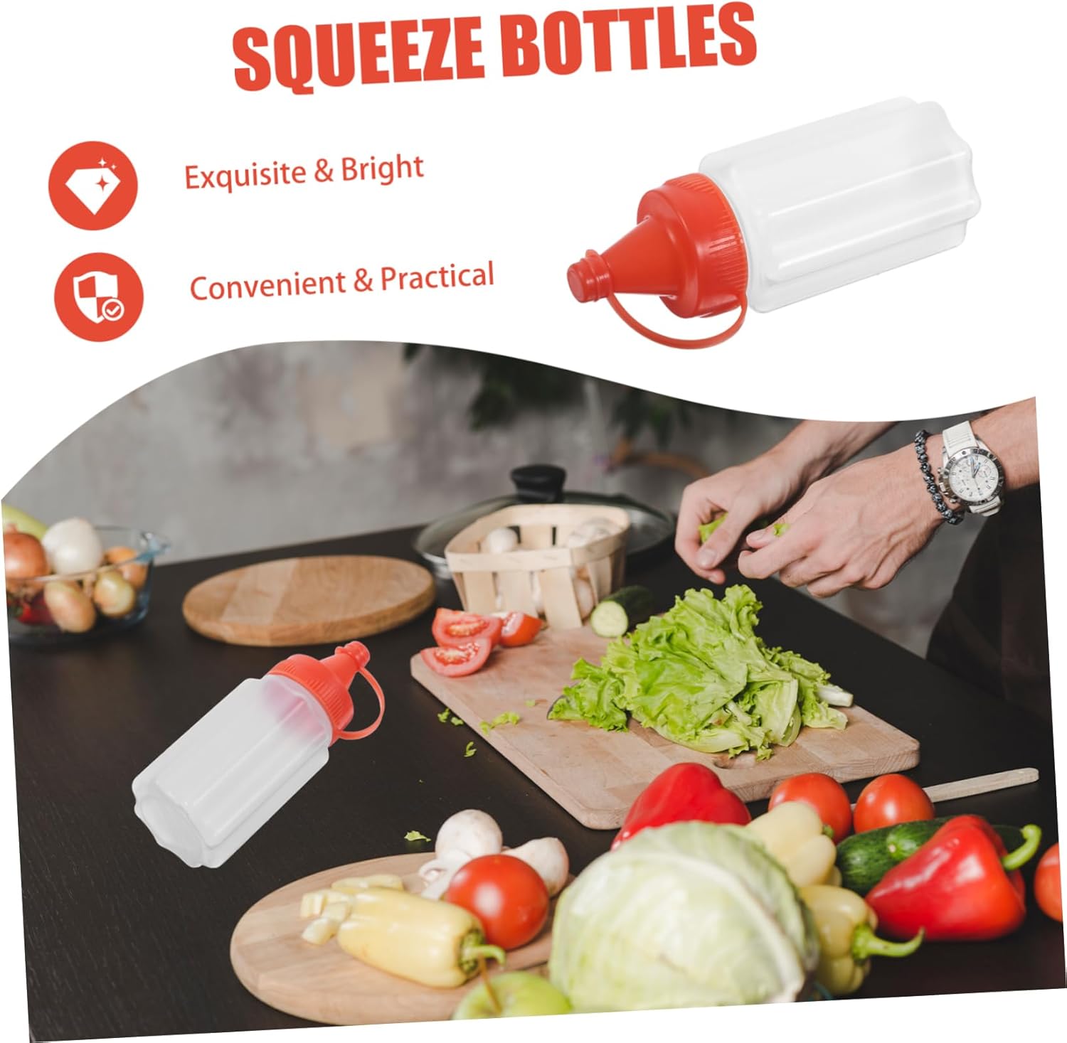 Zerodeko 4PCS Condiment Squeeze Bottles Set