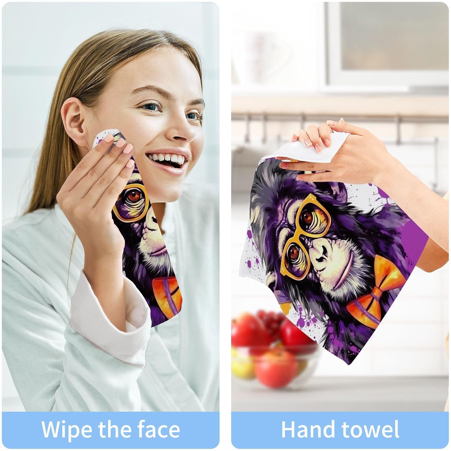 2 Pack Soft Reusable Baby Face Towels for Bath Gym Spa 12x12