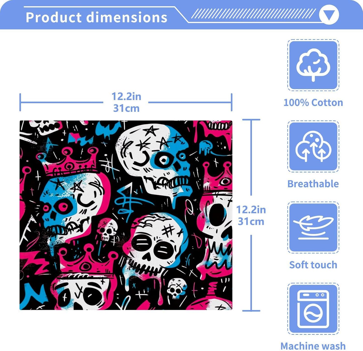 Yetitasbin Skull Washcloth Set 2-Pack