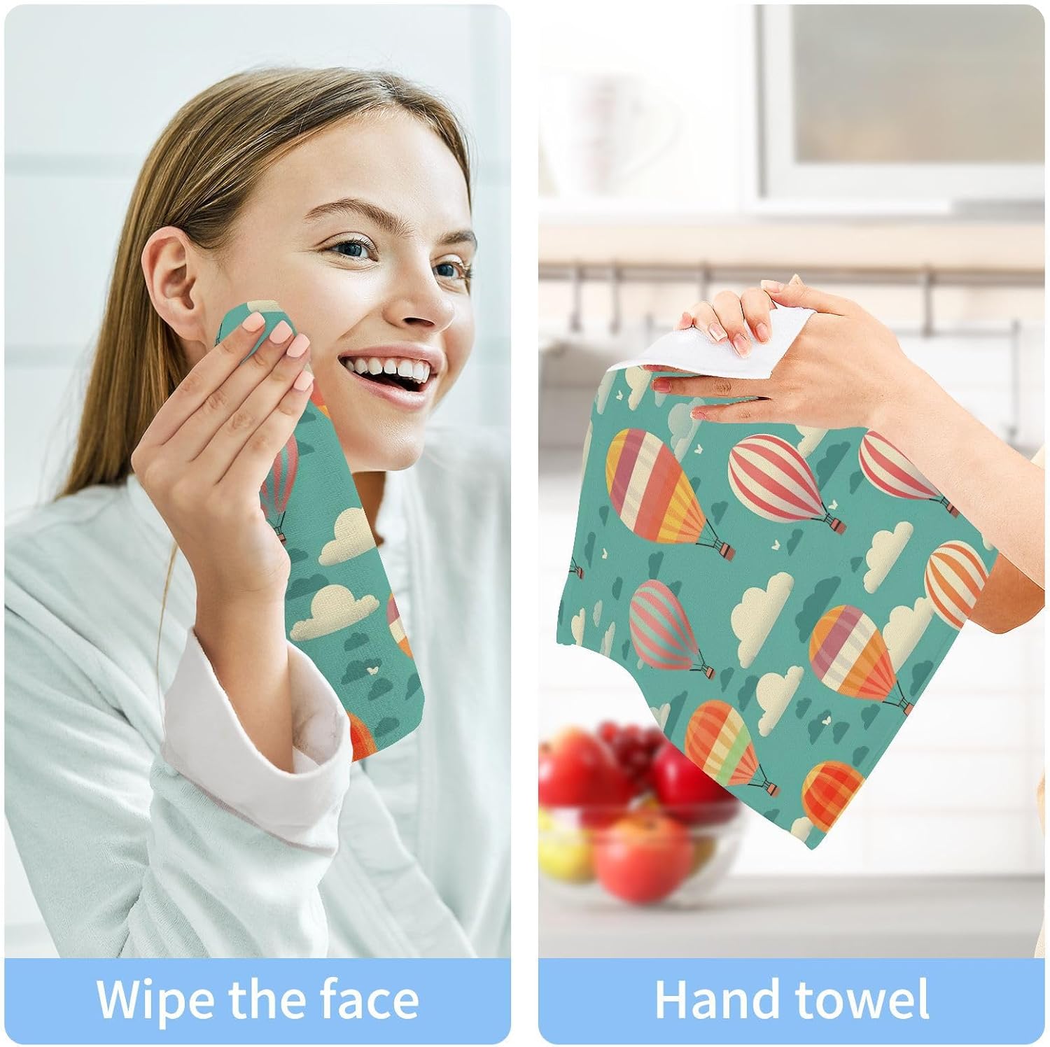 Yettastin Hot Air Balloon Washcloth Set 2 Pack
