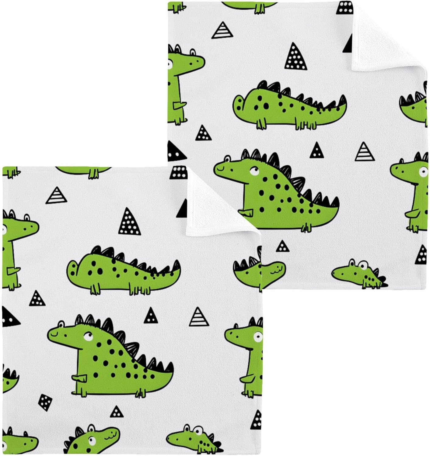 Xigua Super Cute GreenCrocodiles Washcloth Set