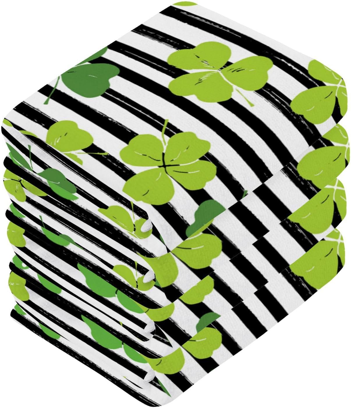 YETTASBIN St Patricks Day Shamrock Washcloths 2 Pack