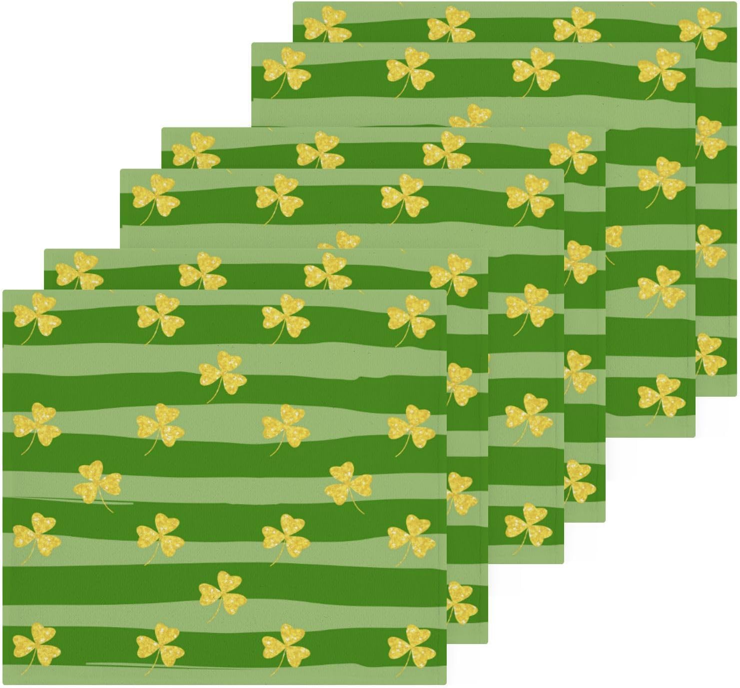 St Patricks Day shamrock washcloths 12x12 inch soft absorbent reusable face towels