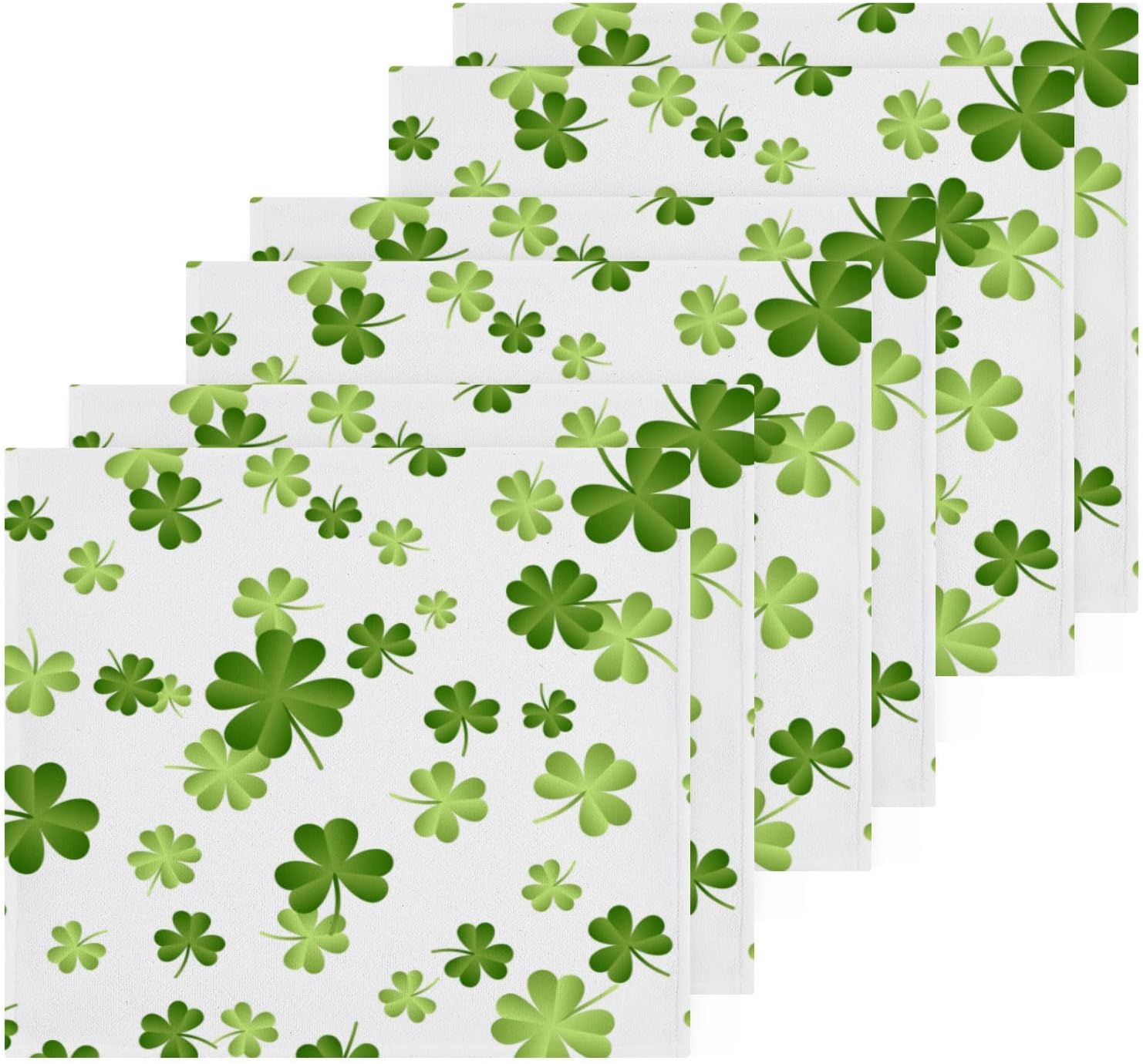 St Patricks Day Clover Washcloths for Home and Kids