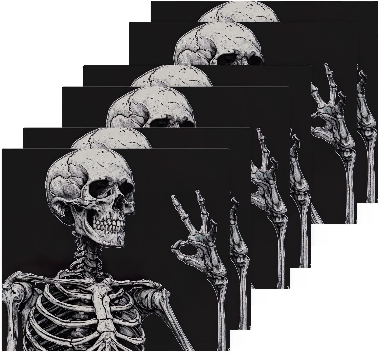 YETTASBIN Skeleton Washcloths 2 Pack Soft Absorbent Face Towels