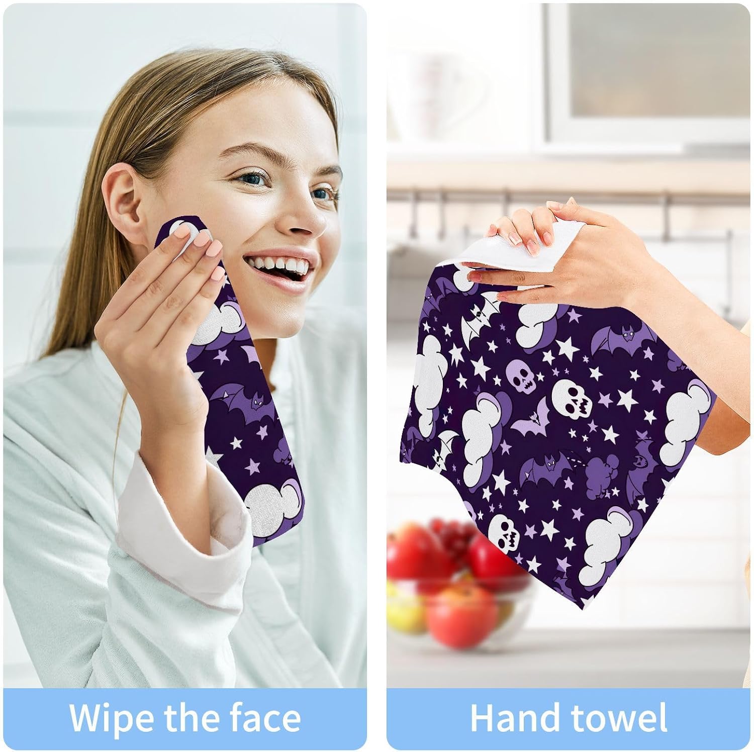 Perfect Halloween Bat Washcloth 2-Pack Soft Absorbent Halloween_cm