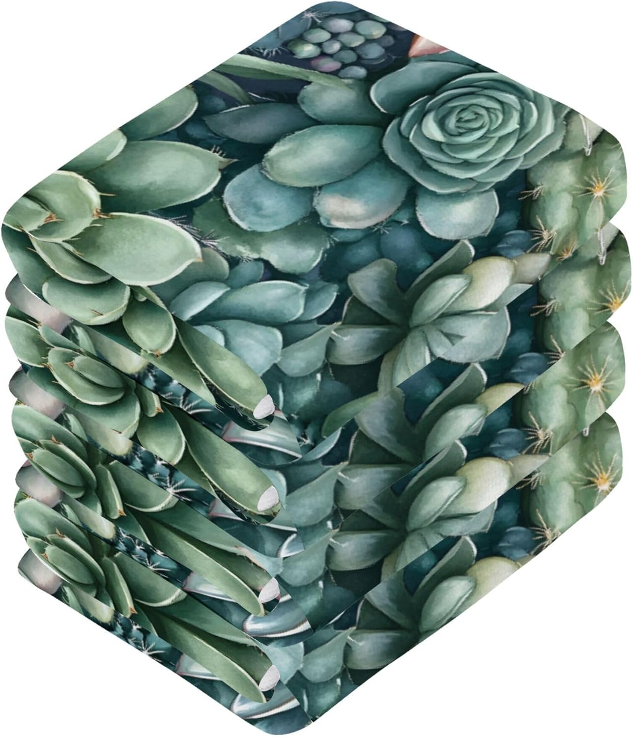 Vibrant Succulents and Cacti Washcloths for Hand and Face