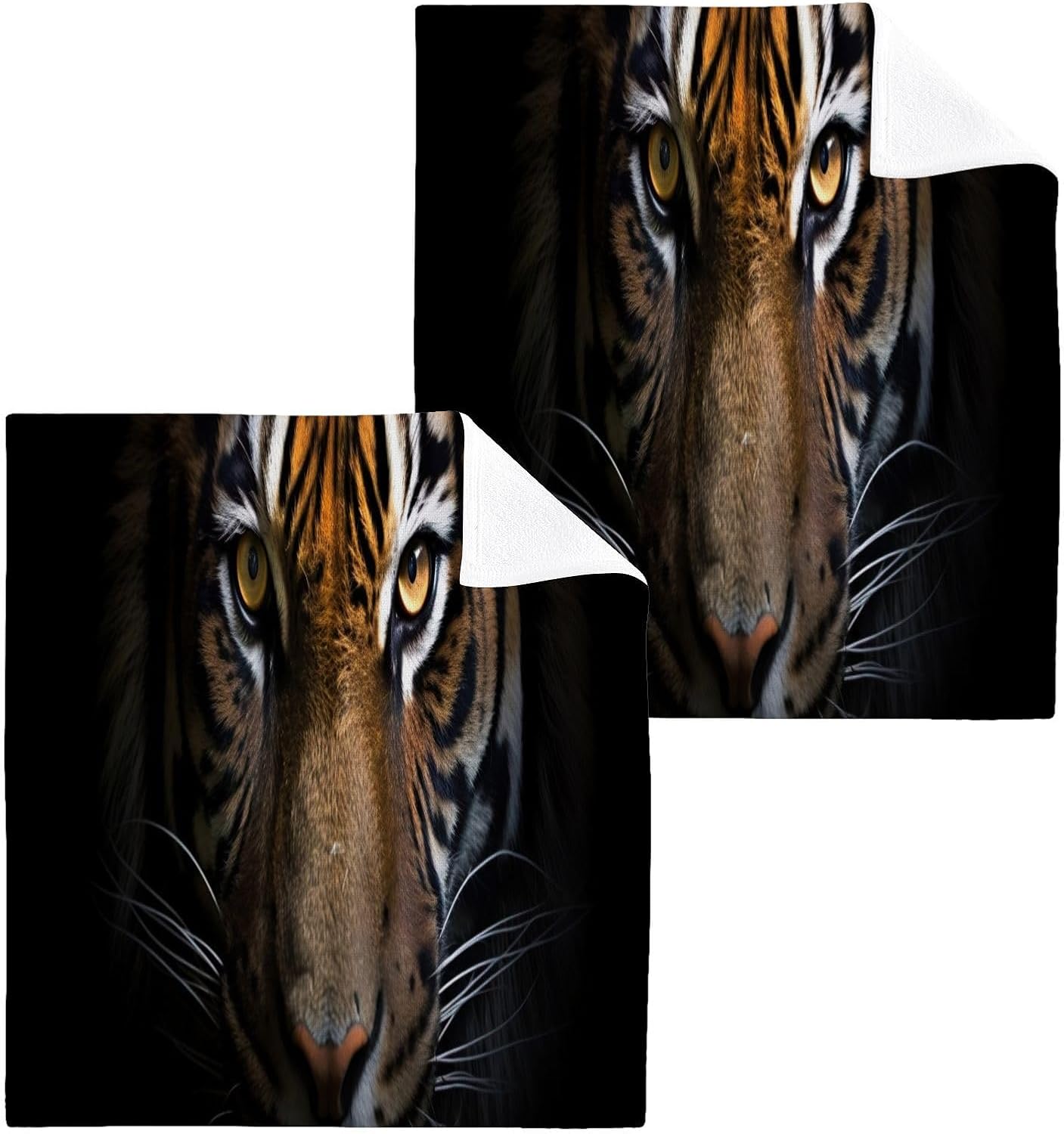 YETTASBIN Tiger Washcloths 2 Pack Soft Absorbent Towels