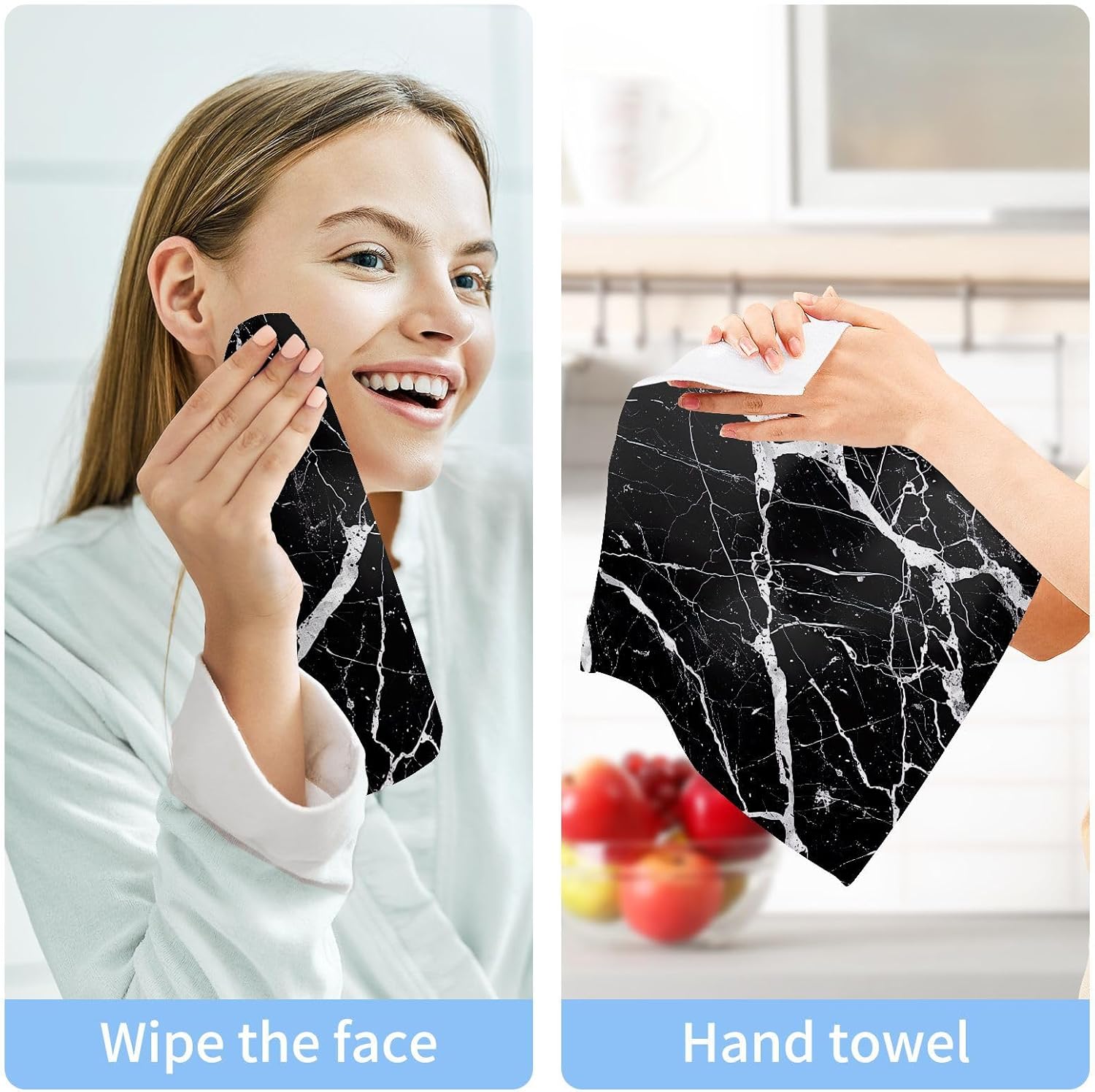 Marble Washcloth Set for Faces and Hands