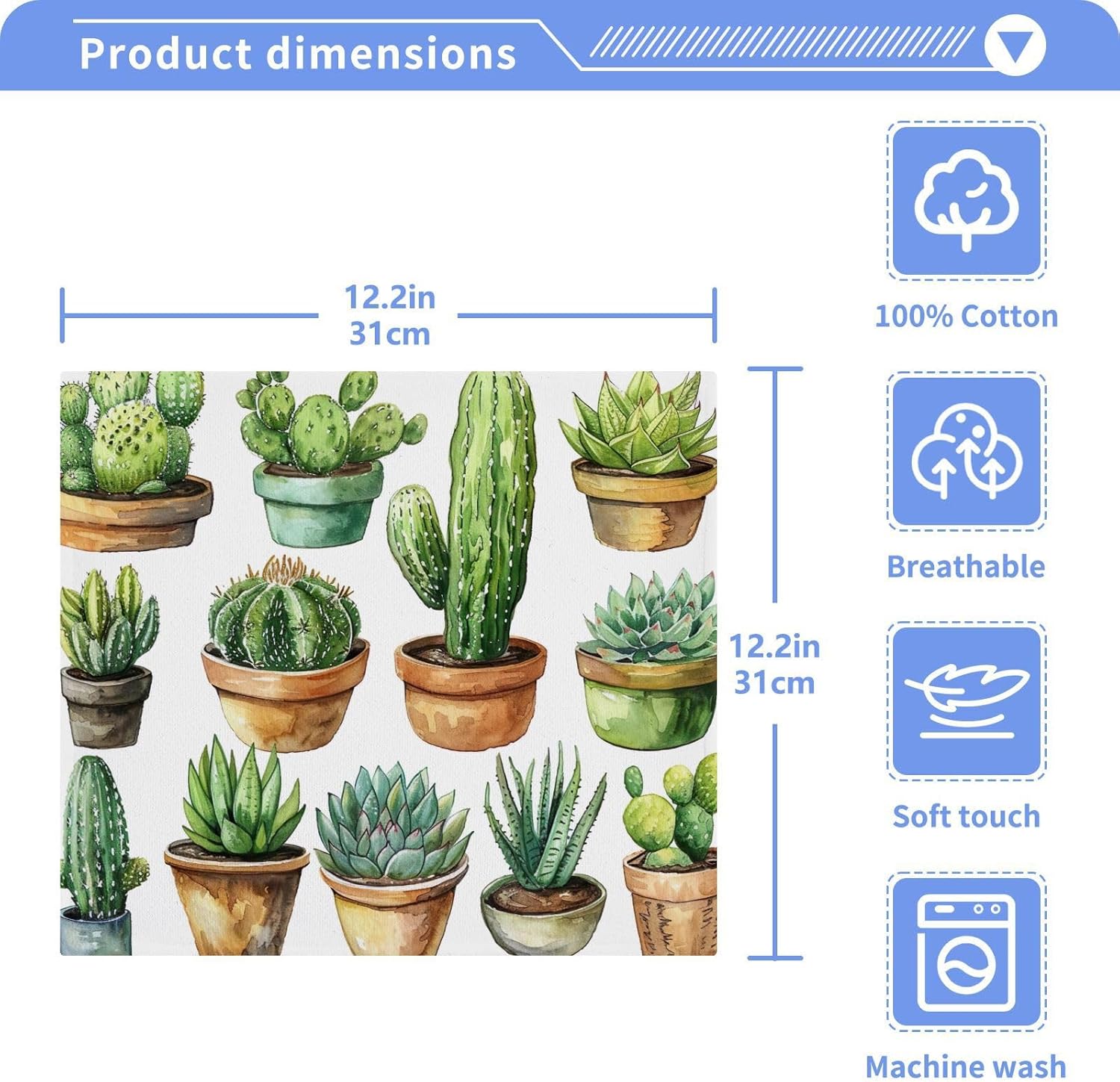 Cactus Shape Baby Washcloth Set - Soft Reusable Washable for Adults Babies