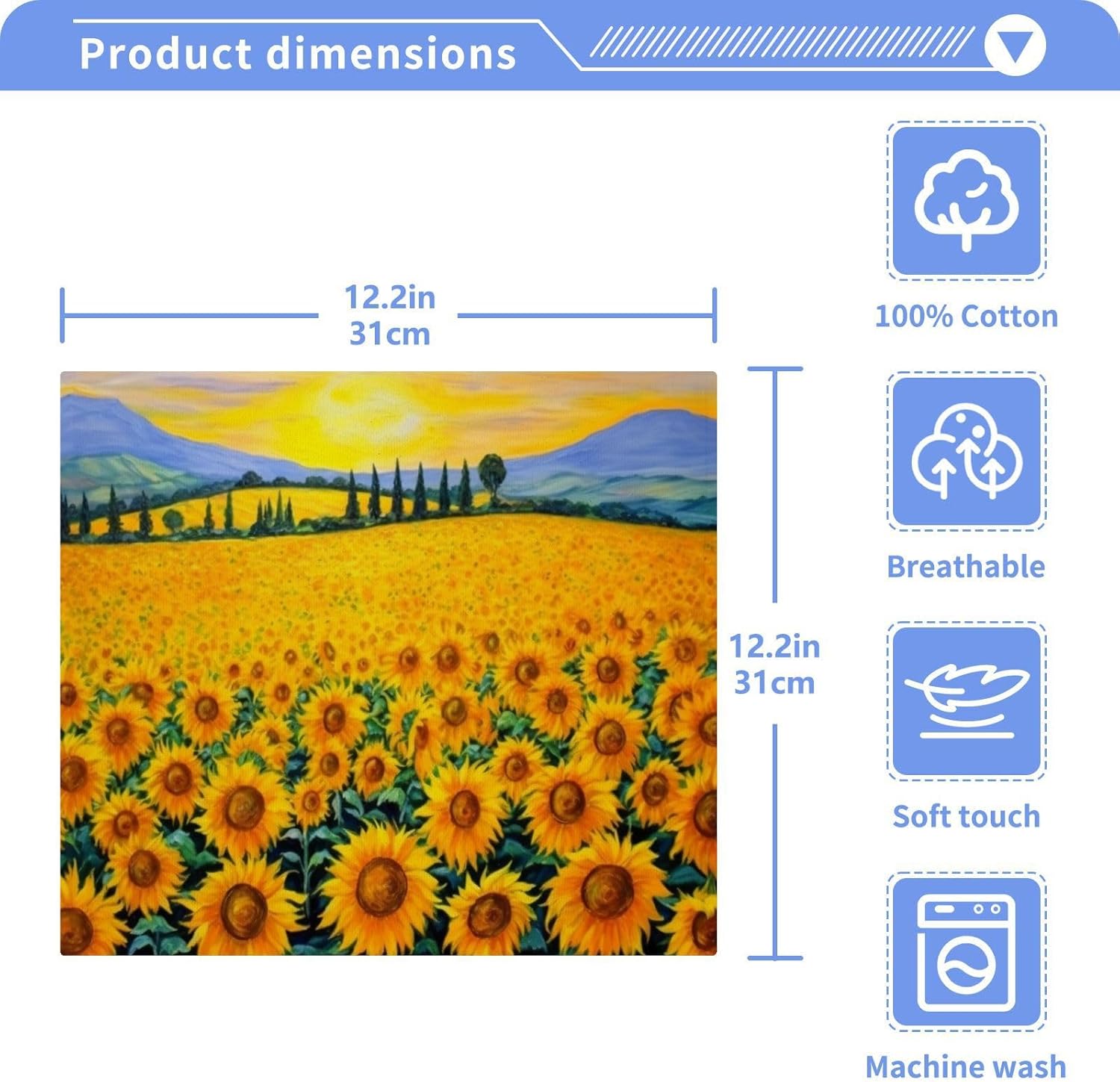 YETNASUNFLOWER Washcloth Set 2-Pack Soft Reusable Face Towels for Bath Beyond