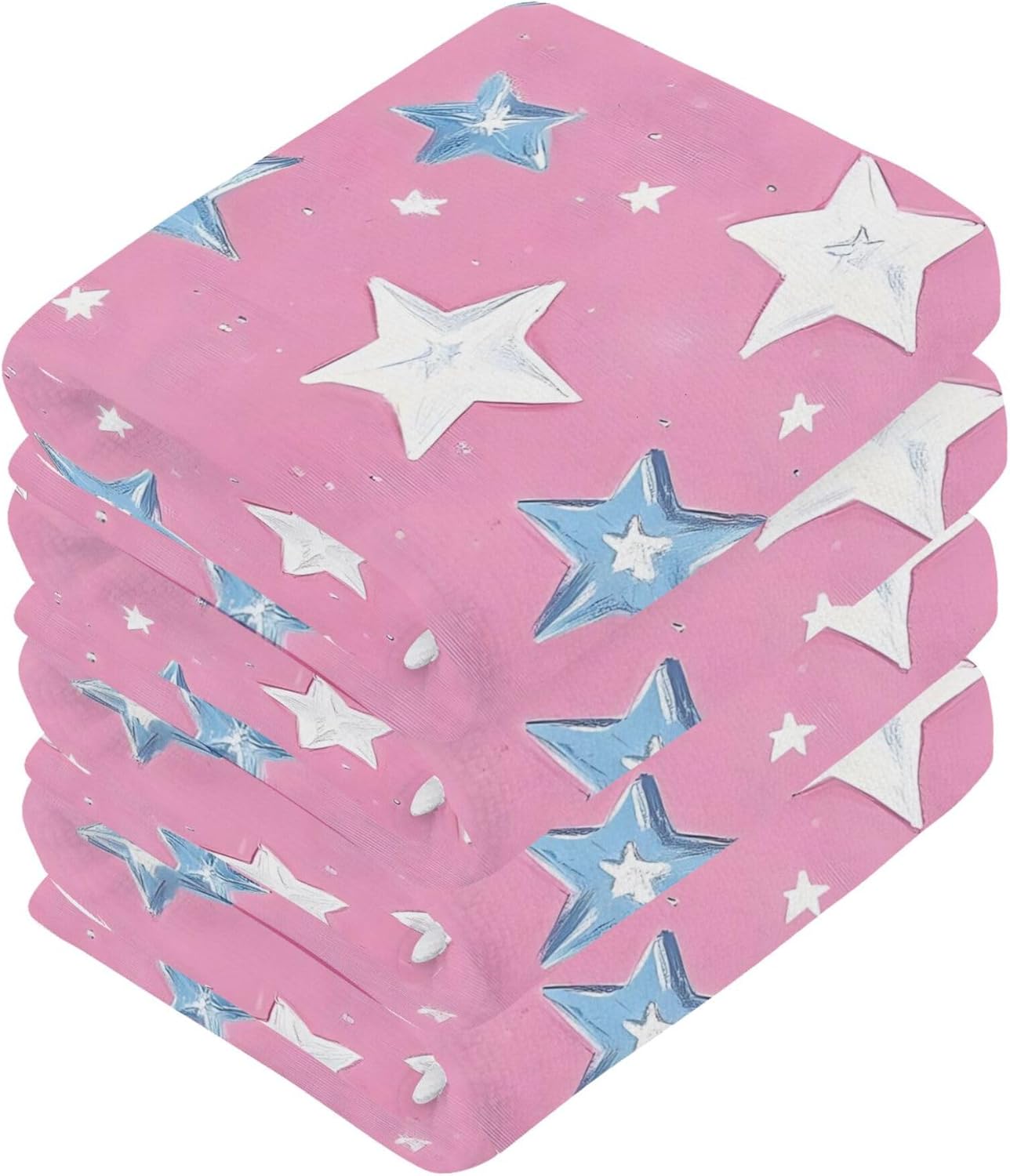 Xigua White Stars Washcloth Set 2-12