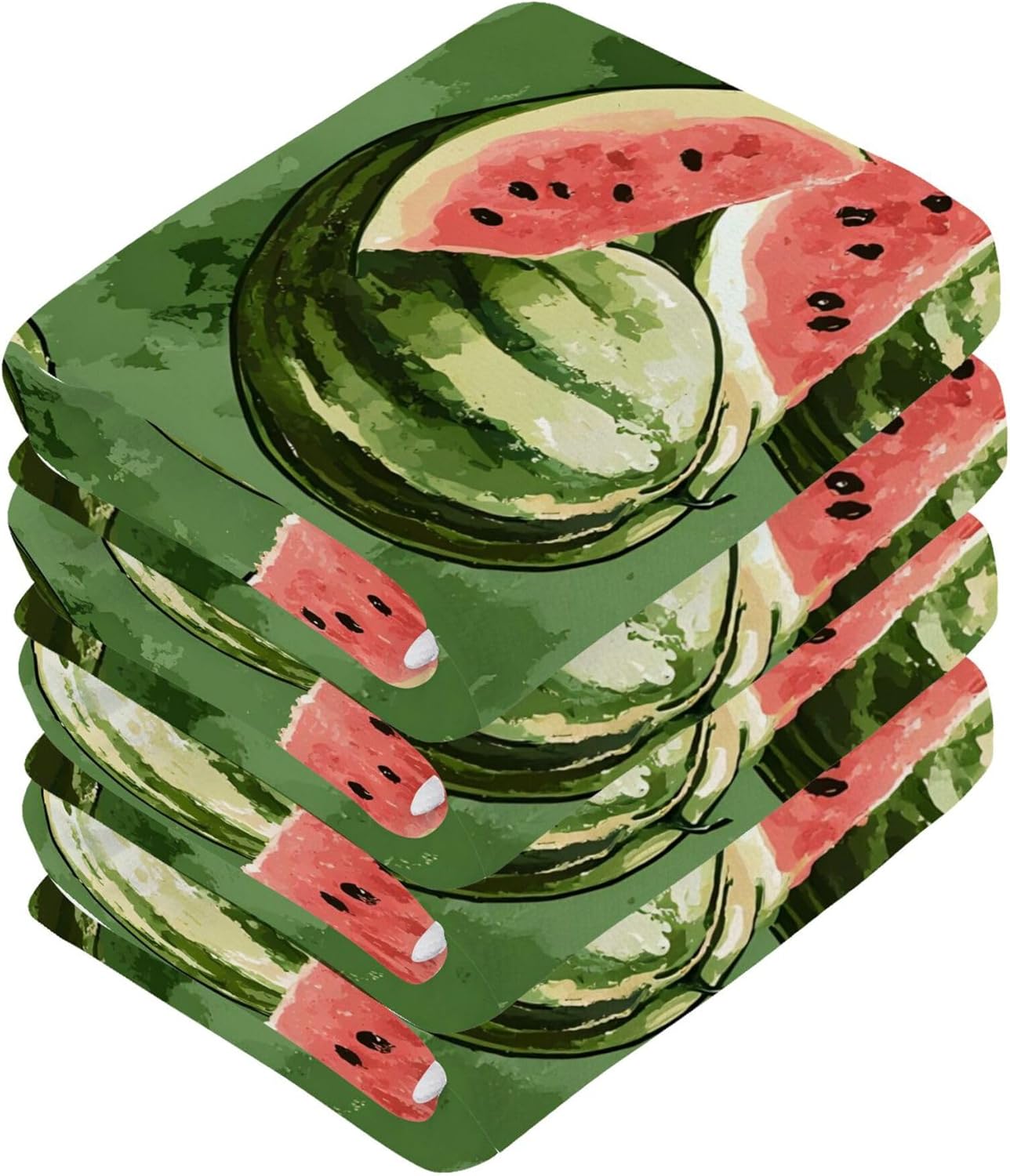 Vibrant xigua Watermelon Pattern Washcloth Set