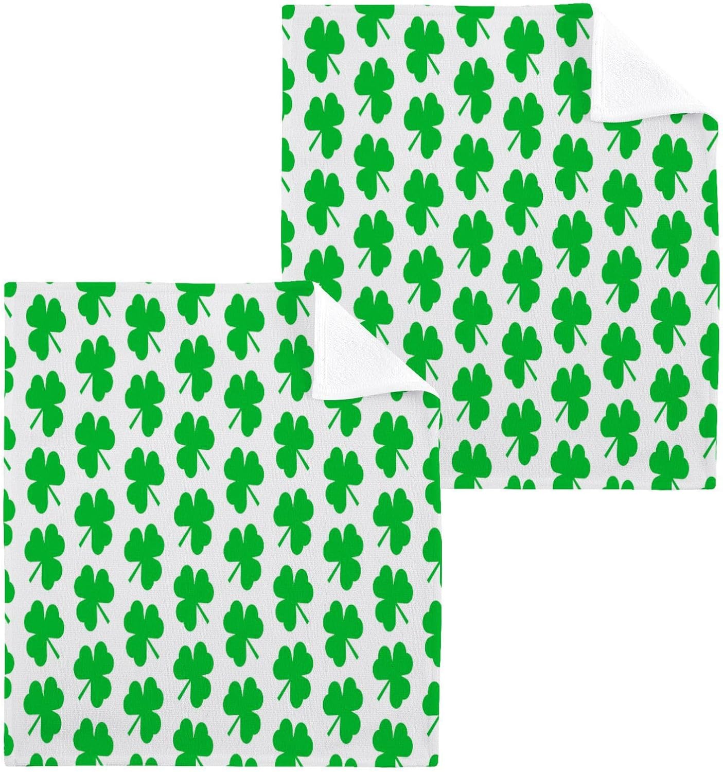 St Patrick Day Washcloths 2 Pack Soft Absorbent Cotton Towels