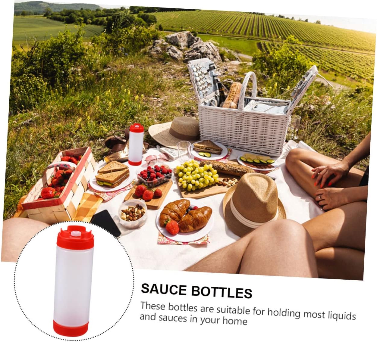 DECHOUS Double Headed Squeeze Bottle for Ketchup and Salad Dressing 20oz