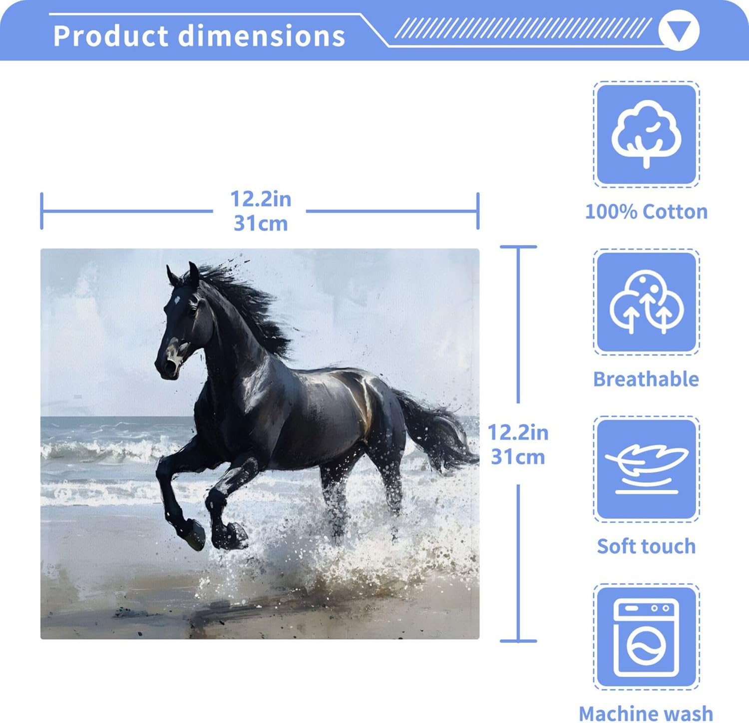 High-Quality Xigua Black Horse Washcloth Set