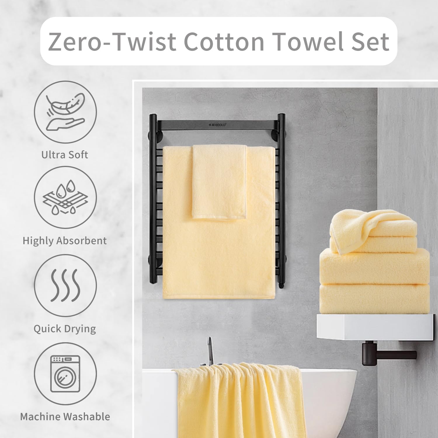 Luxury 4-Piece 100 Cotton Bath Towel Set