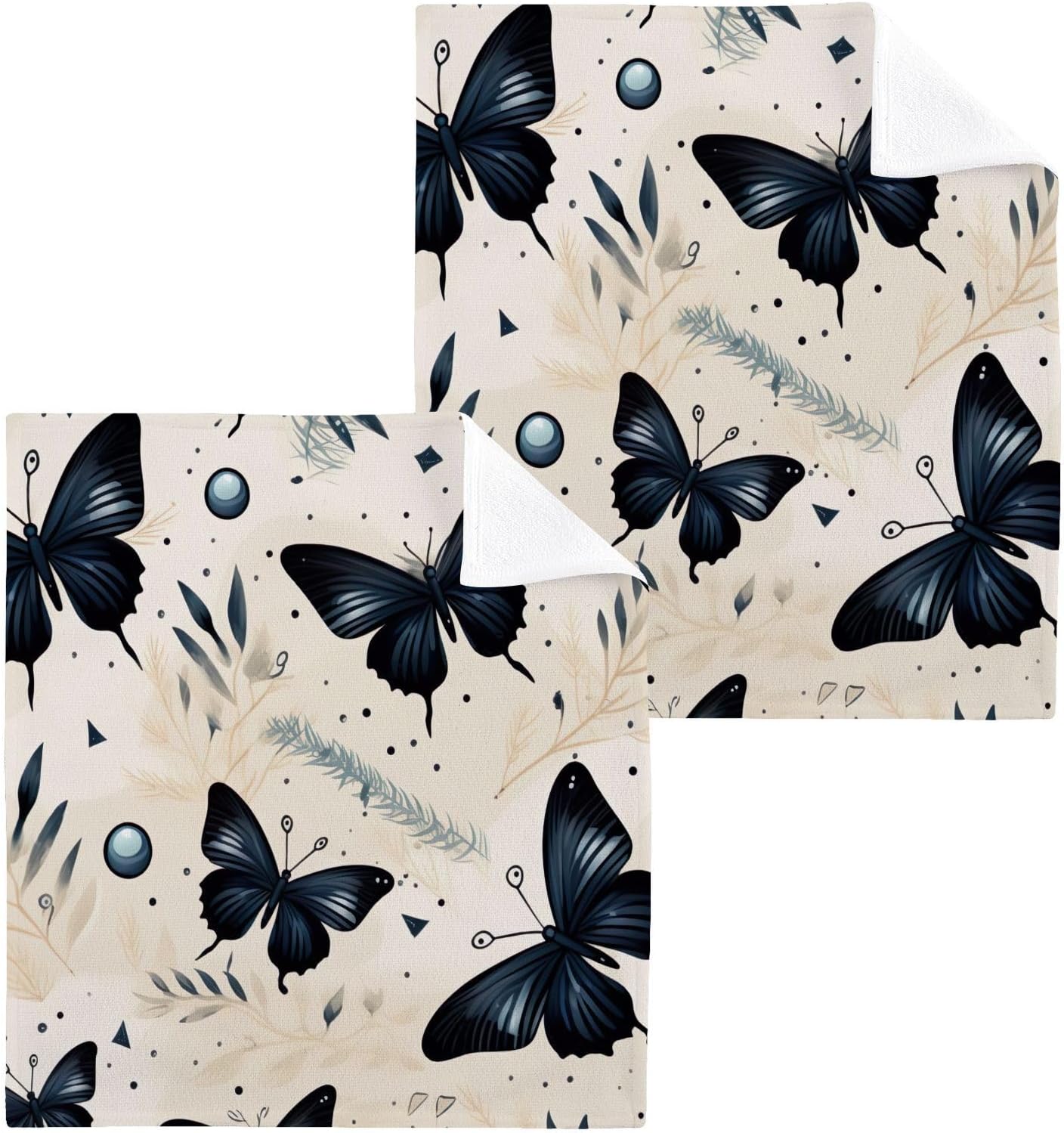 Yettashin Butterfly Baby Washcloths Soft Absorbent Cotton Reusable 12x12 inch