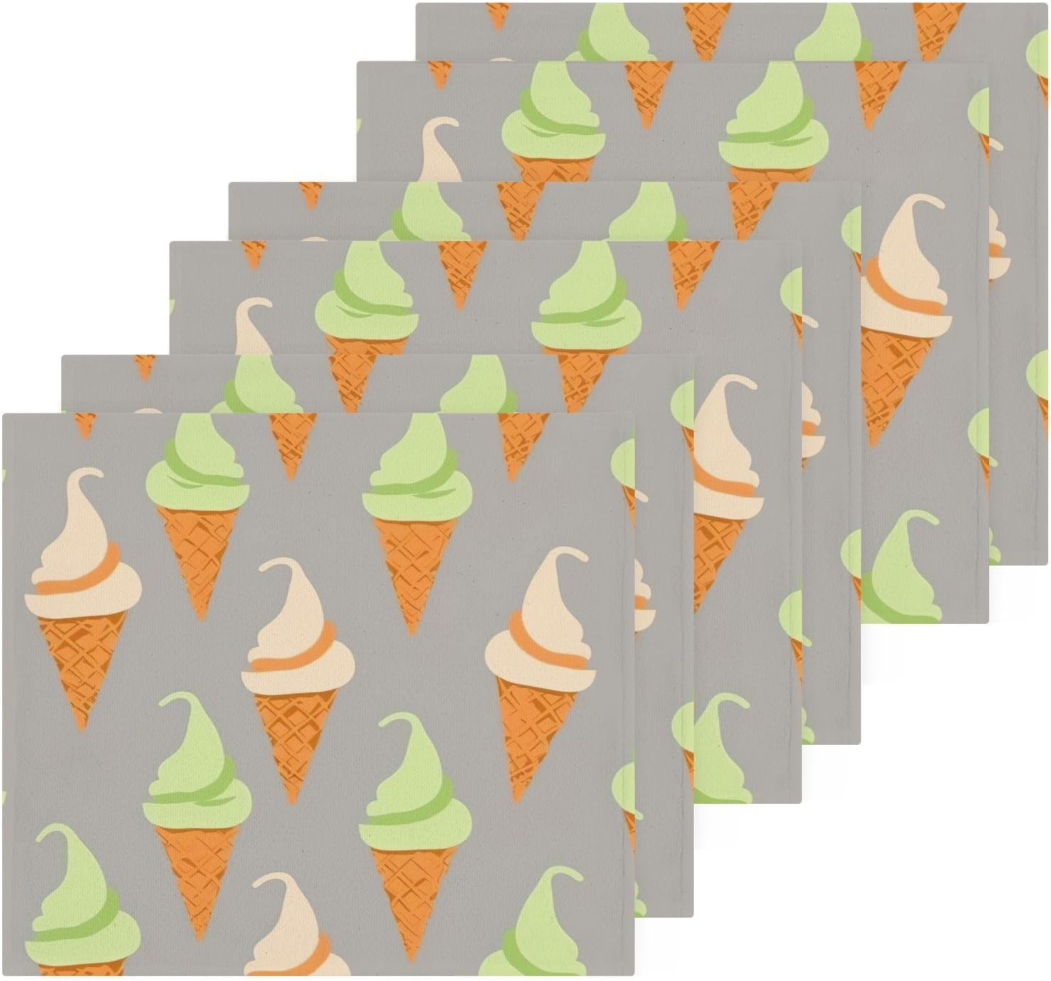 Chunky Ice Cream Cone Washcloth 2-Pack Soft Reusable