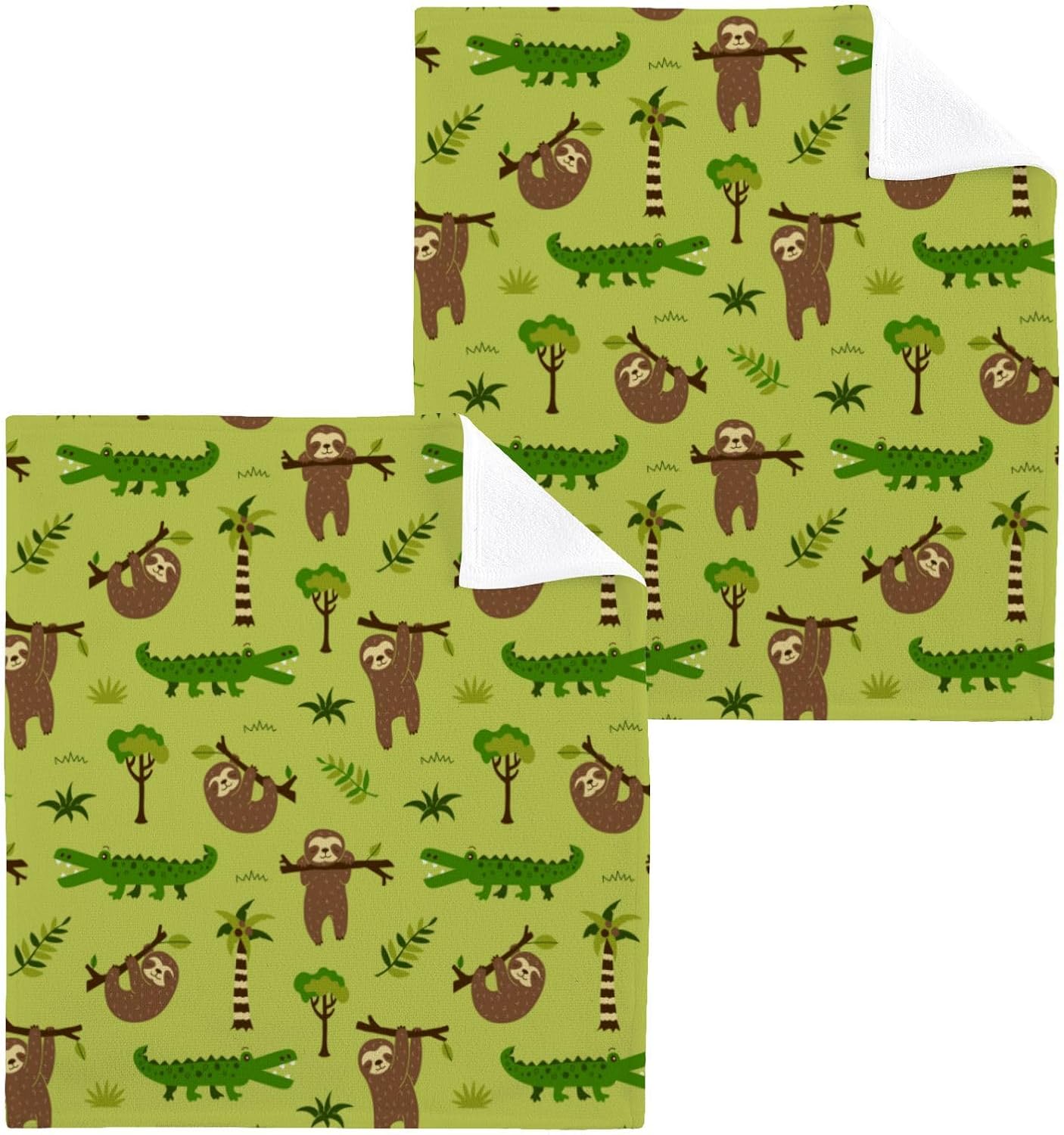 Perfectly Plush Sloth Washcloths 2-Pack