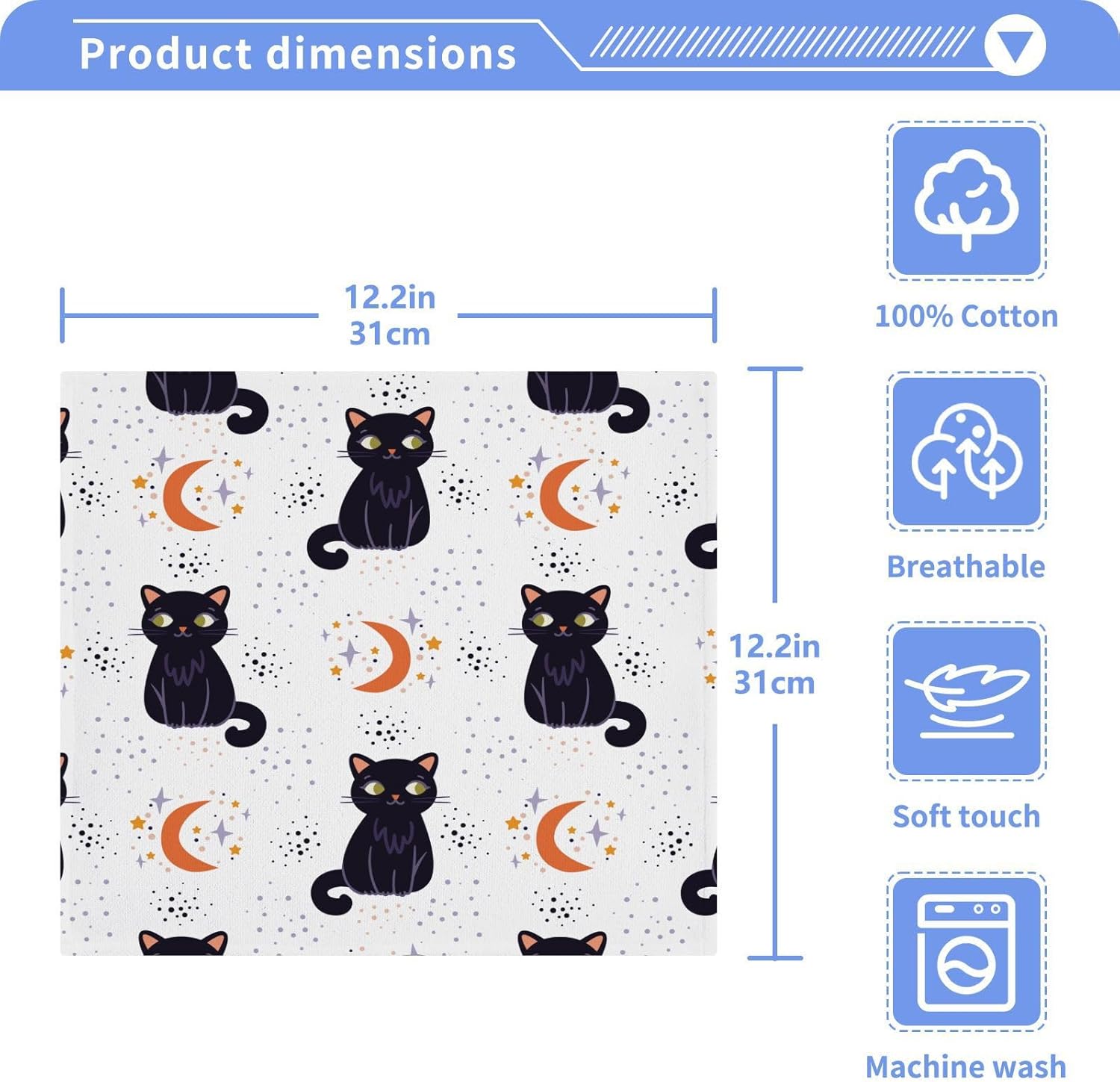 Halloween Cat Washcloths