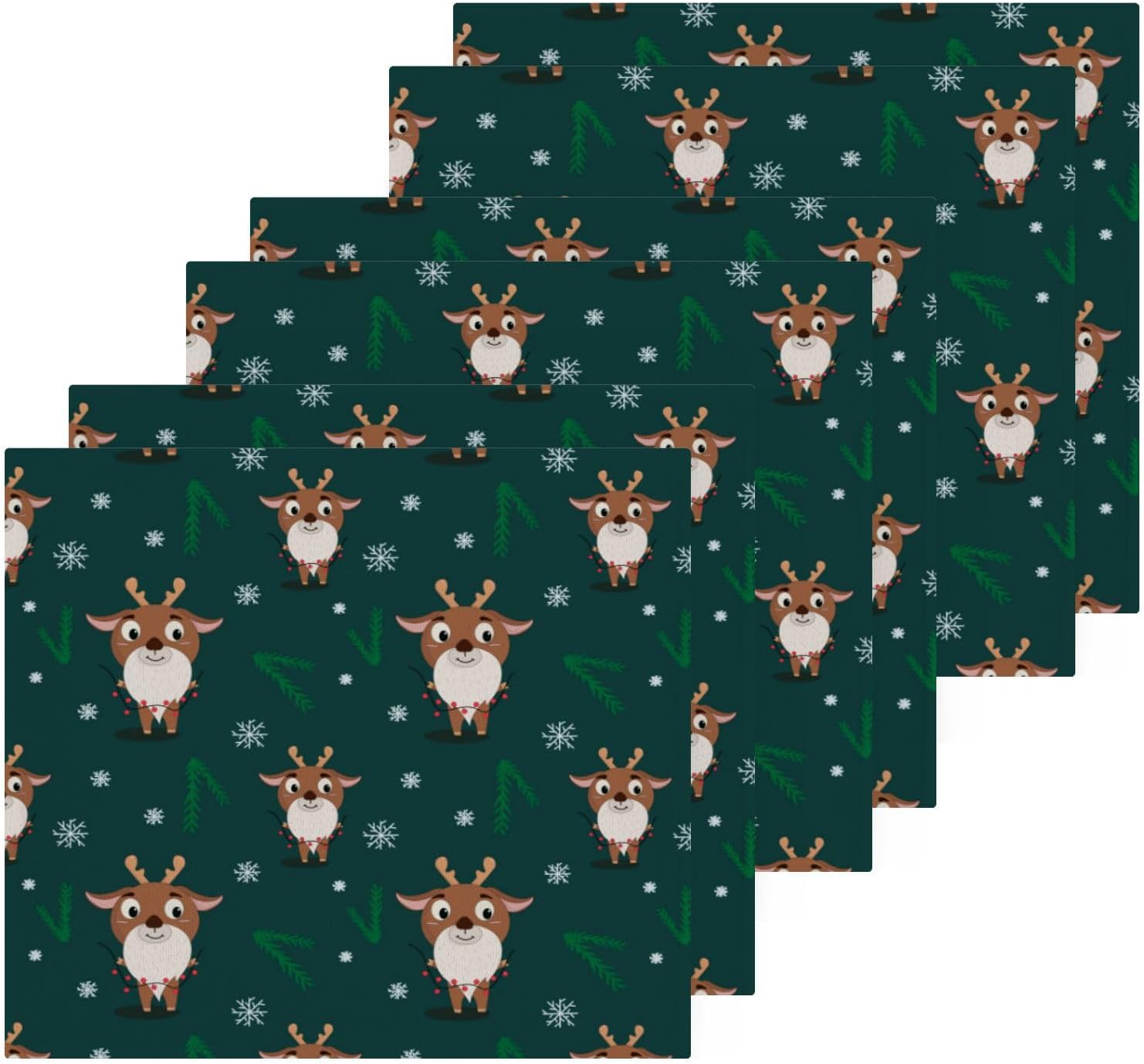 HOLIDAY REINDEER WAVY Washcloths