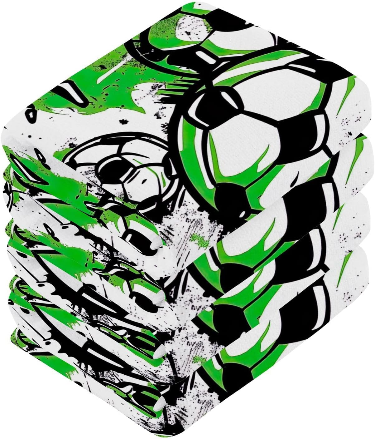 Sturdy Football Graffiti Washcloth Set 12x12inch