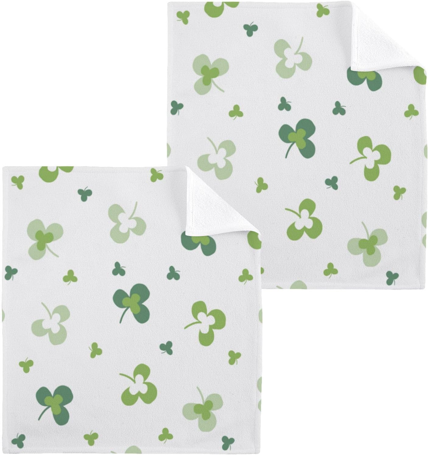 St Patricks Day Clover Washcloth Set Perfect for Daily Use
