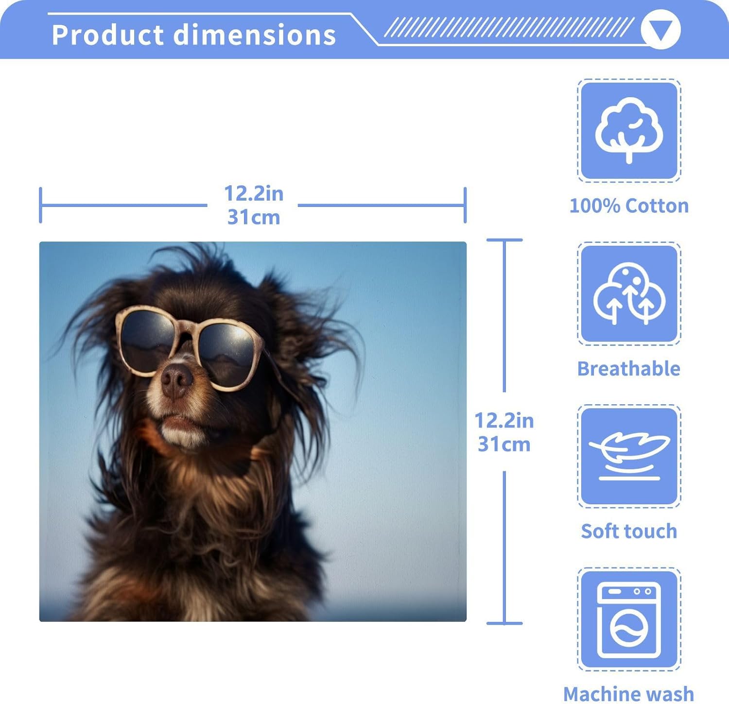 Cool Dog Washcloth Set for Kids Soft Reusable