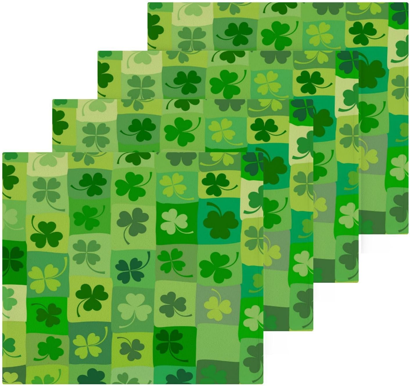 Yettasbin St Patricks Day Clover Washcloths Set