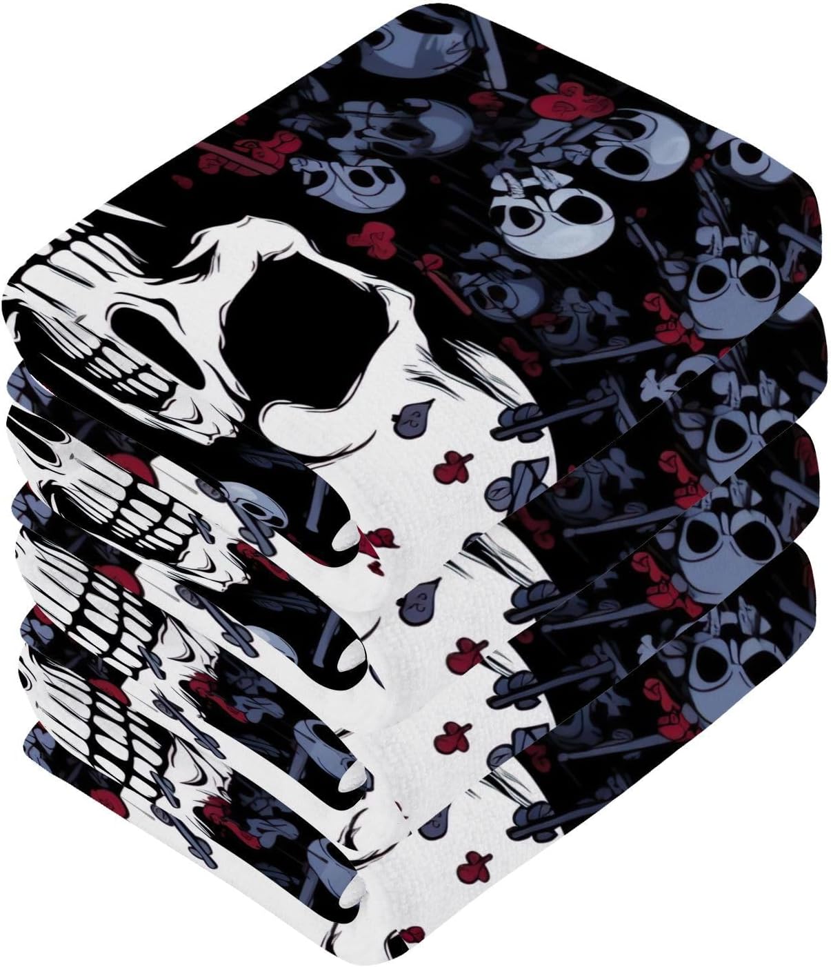 Yettasbin Skull Washcloth 2-Pack Perfect for Grooming 12x12 inches