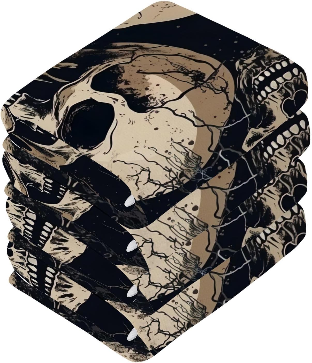 Set of 2 Skull Wash cloths for Baby Adults