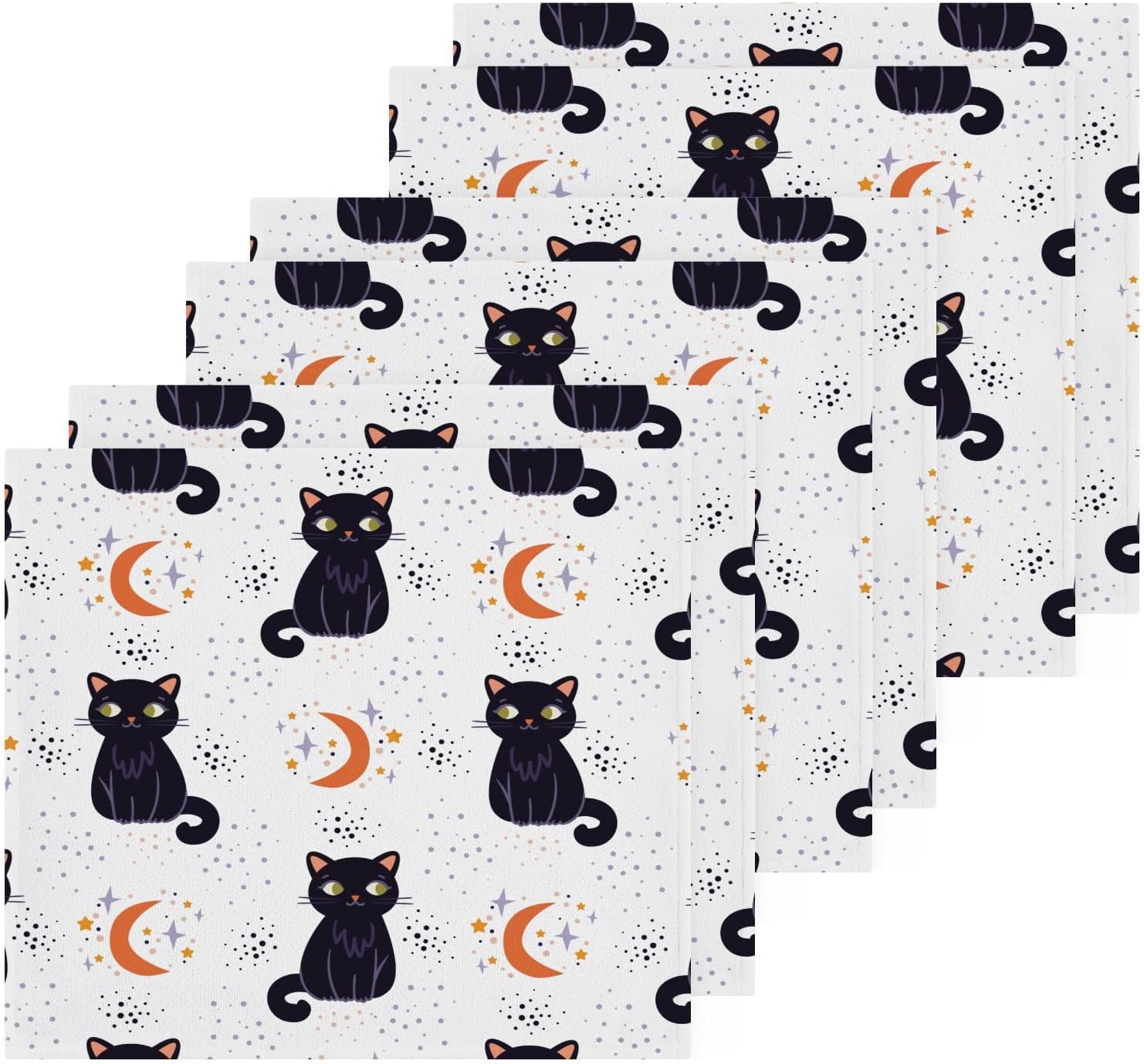Halloween Cat Washcloths