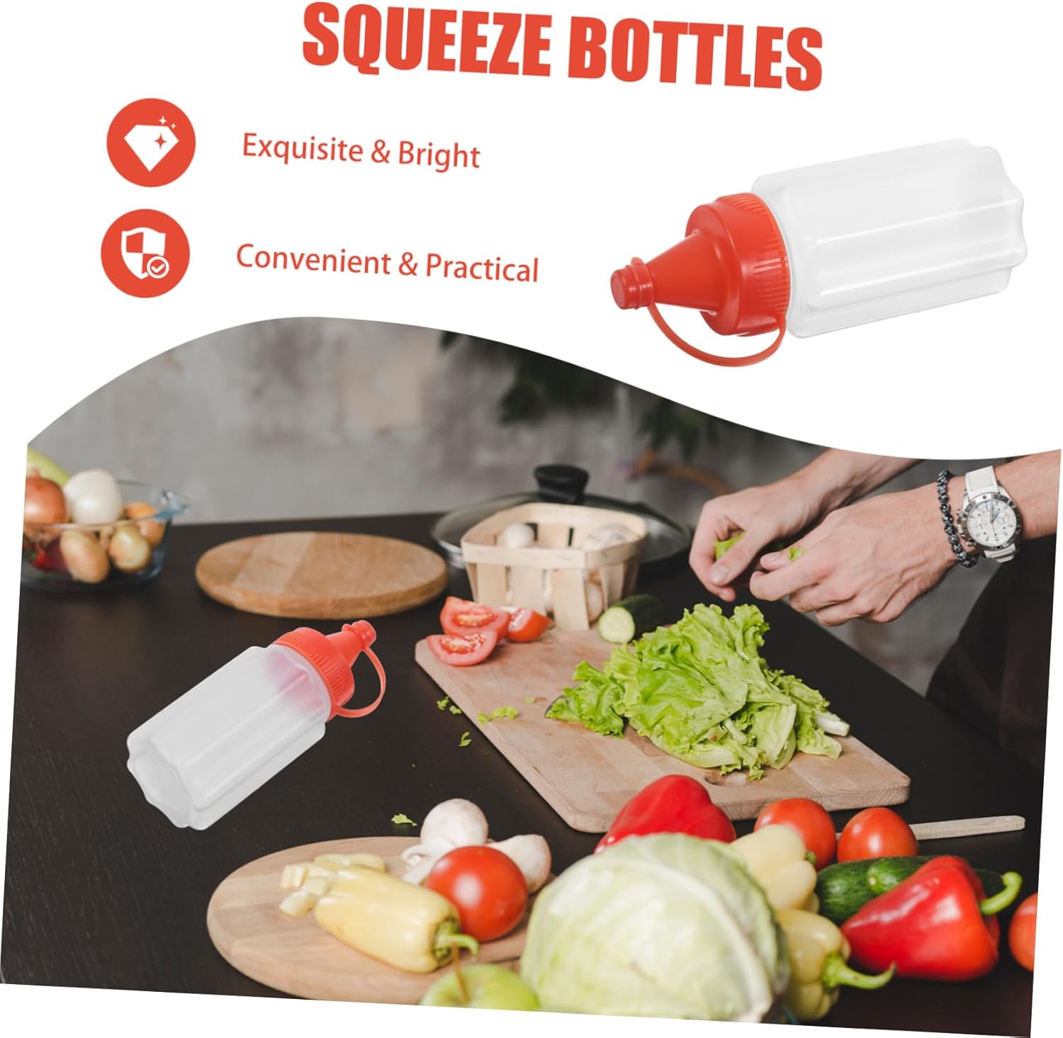 BIUDECO 4-Piece Squeeze Condiment Bottles