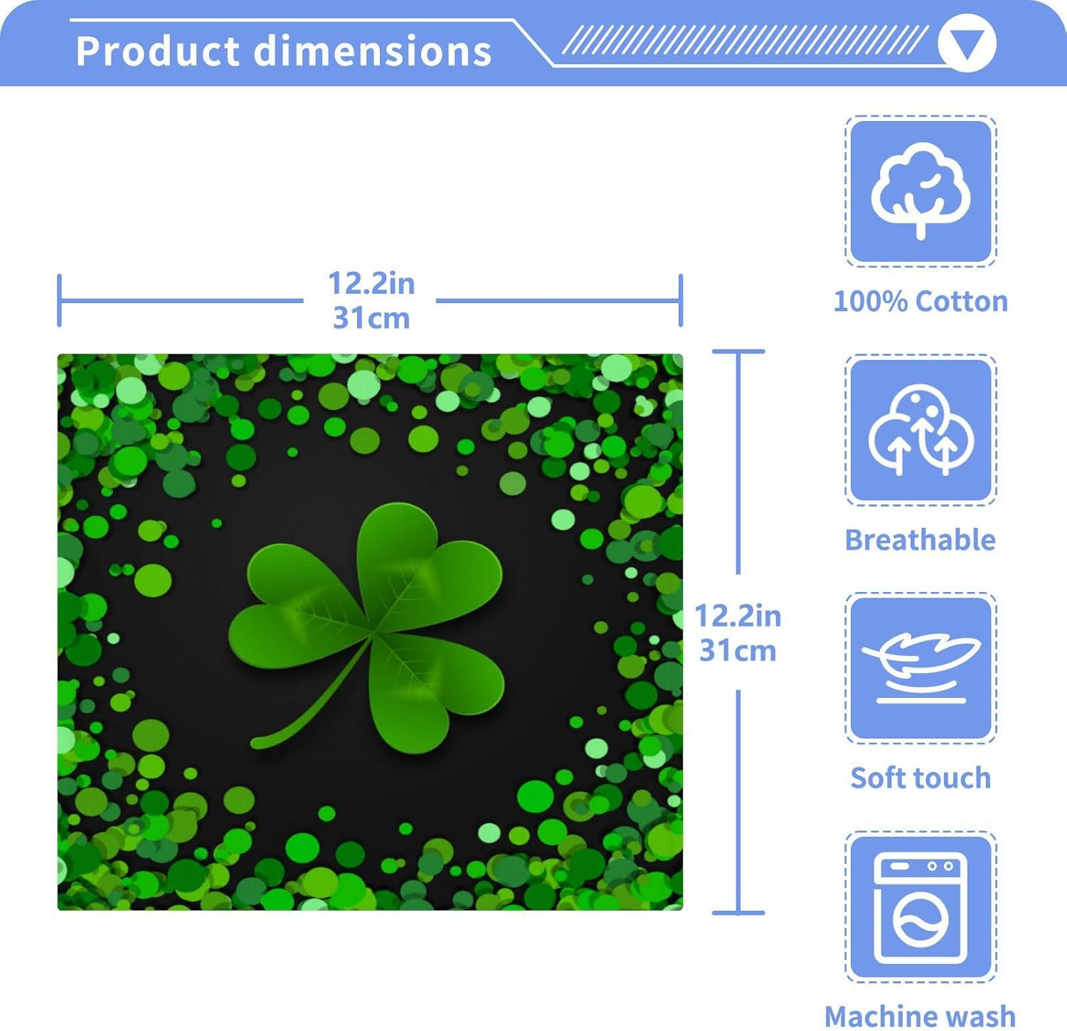 YETTASBIN St Patricks Day Shamrock Washcloths 2 Pack 1