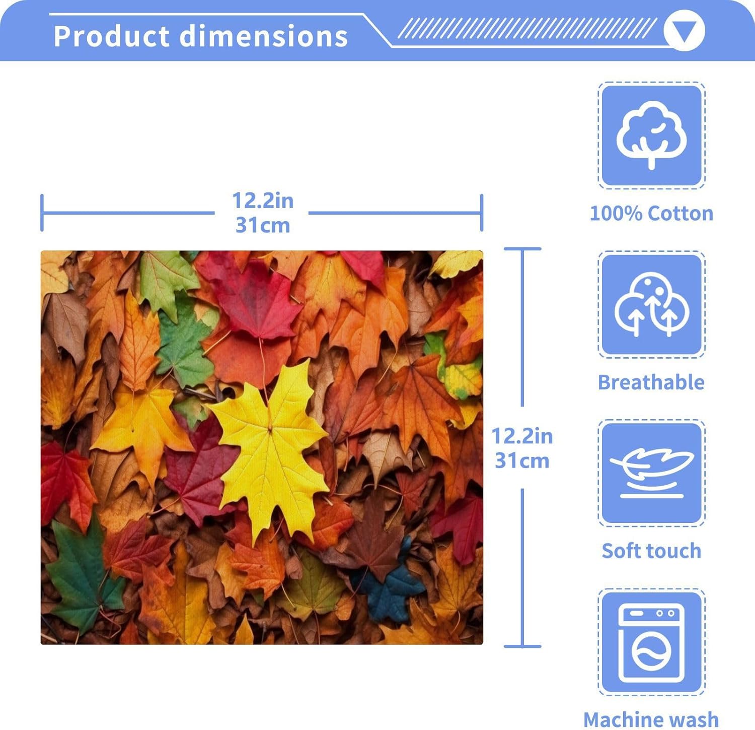 Maple Leaves Washcloths 2 Pack Soft Absorbent Cotton Towels