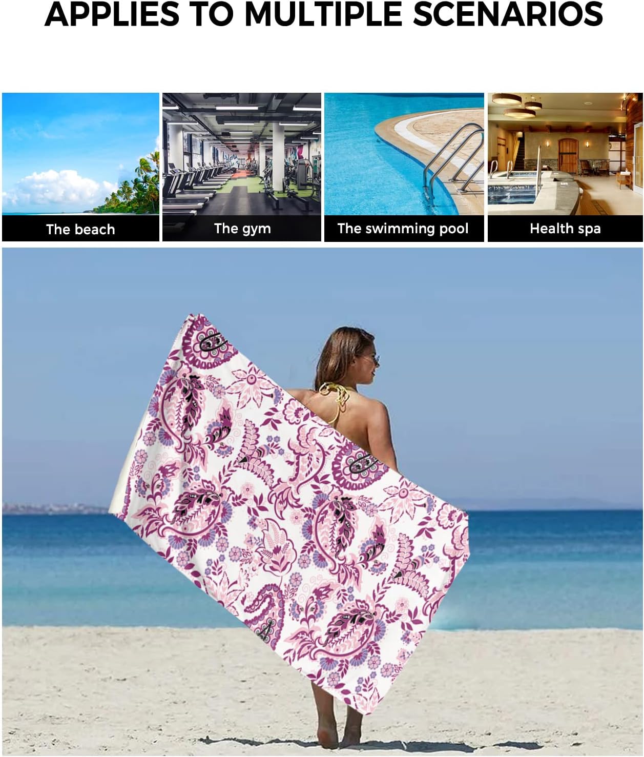 Elegant Microfiber Bath Towels Set Luxury Soft Quick-Drying for Home Kitchen