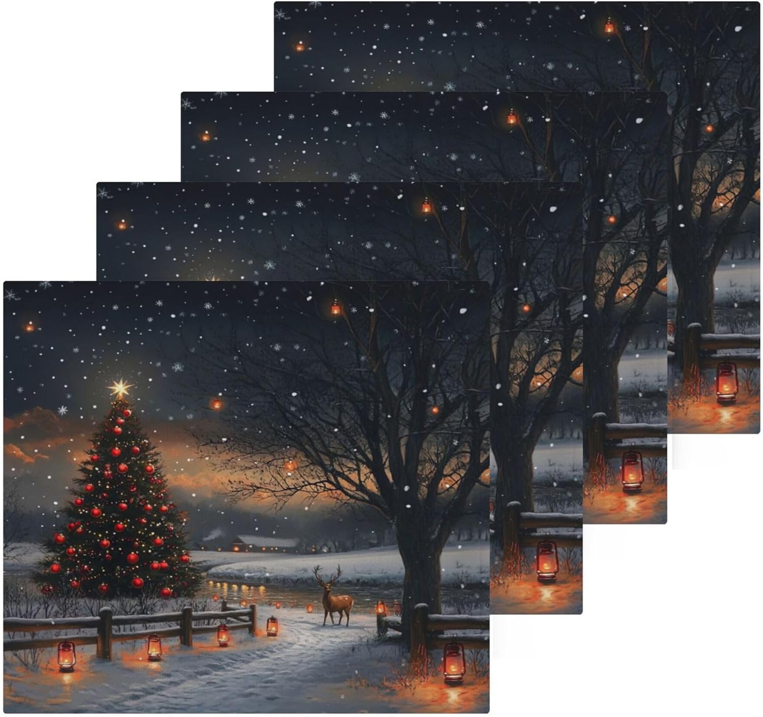 Xigua Christmas Tree Washcloth Set for Home Kitchen
