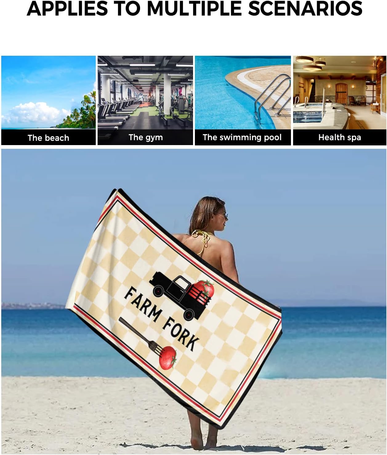 Shine-Home Red Tomato Plaid Towel Set