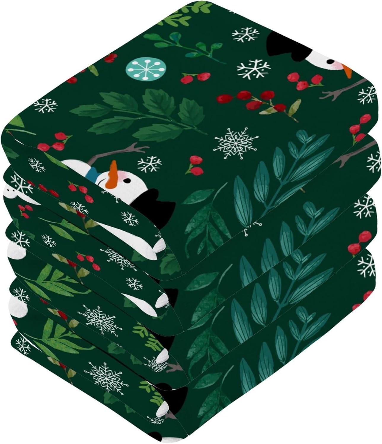 Xigua Christmas Snowman Washcloths Set of 2 - 12x12 Inch
