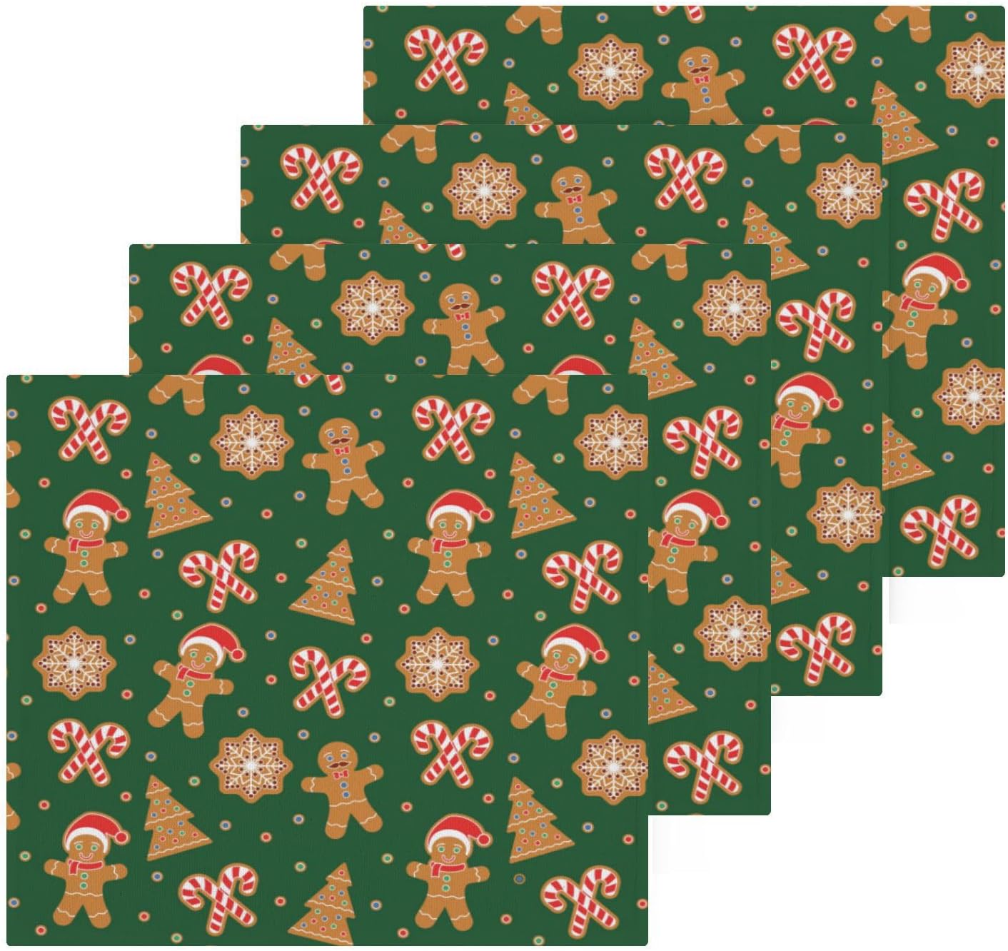 YETTASBIN Christmas Gingerbread Man Washcloths 2 Pack