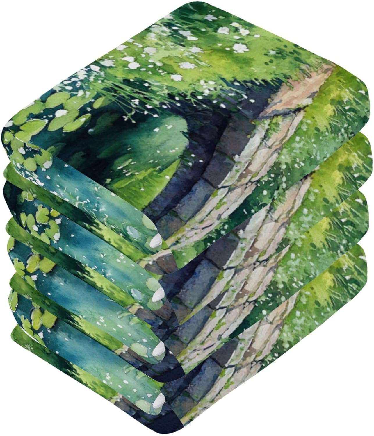 Xigua Watercolor Landscape Washcloth Set