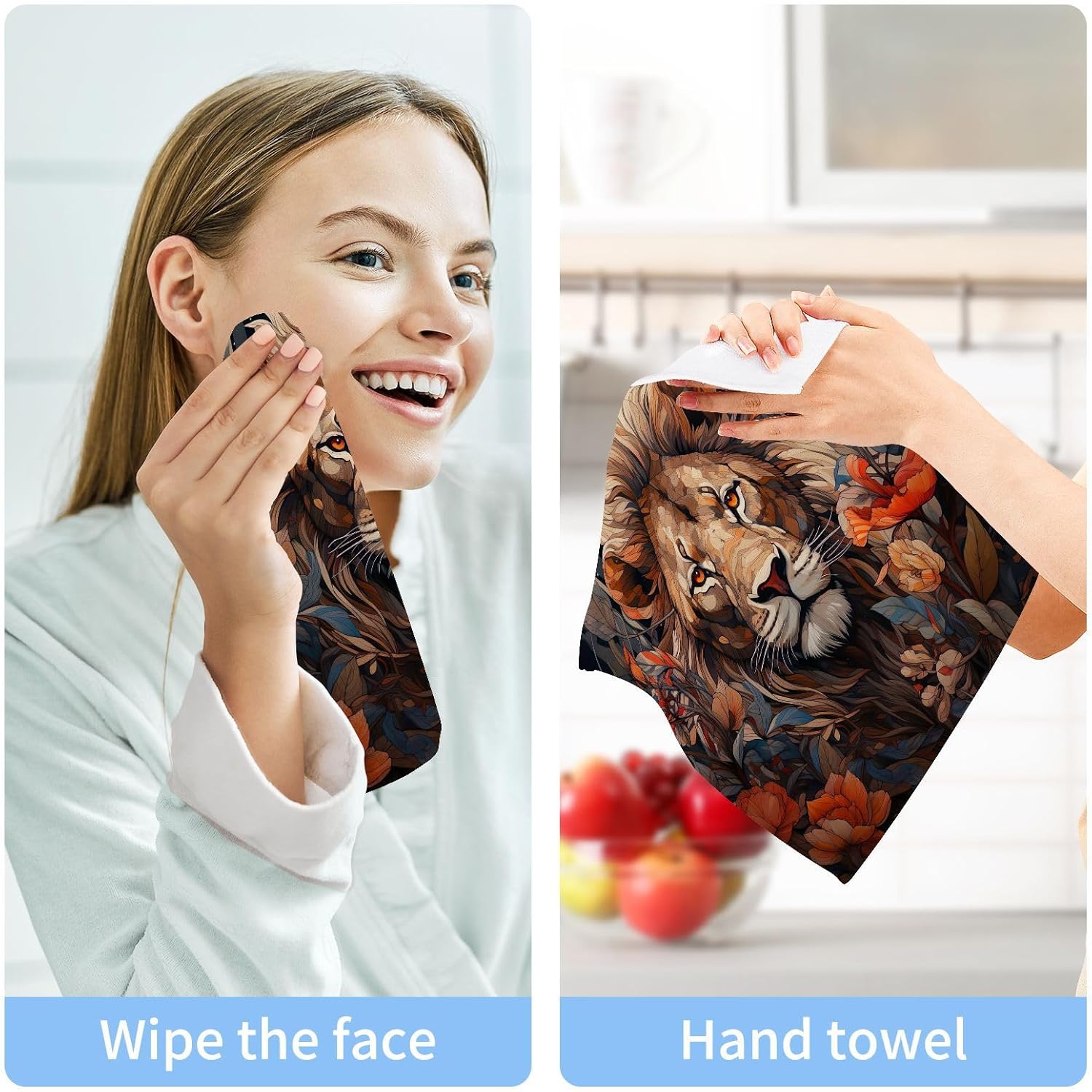 Triple- layers Soft Washable Baby Face Towels for Gat 2Pack