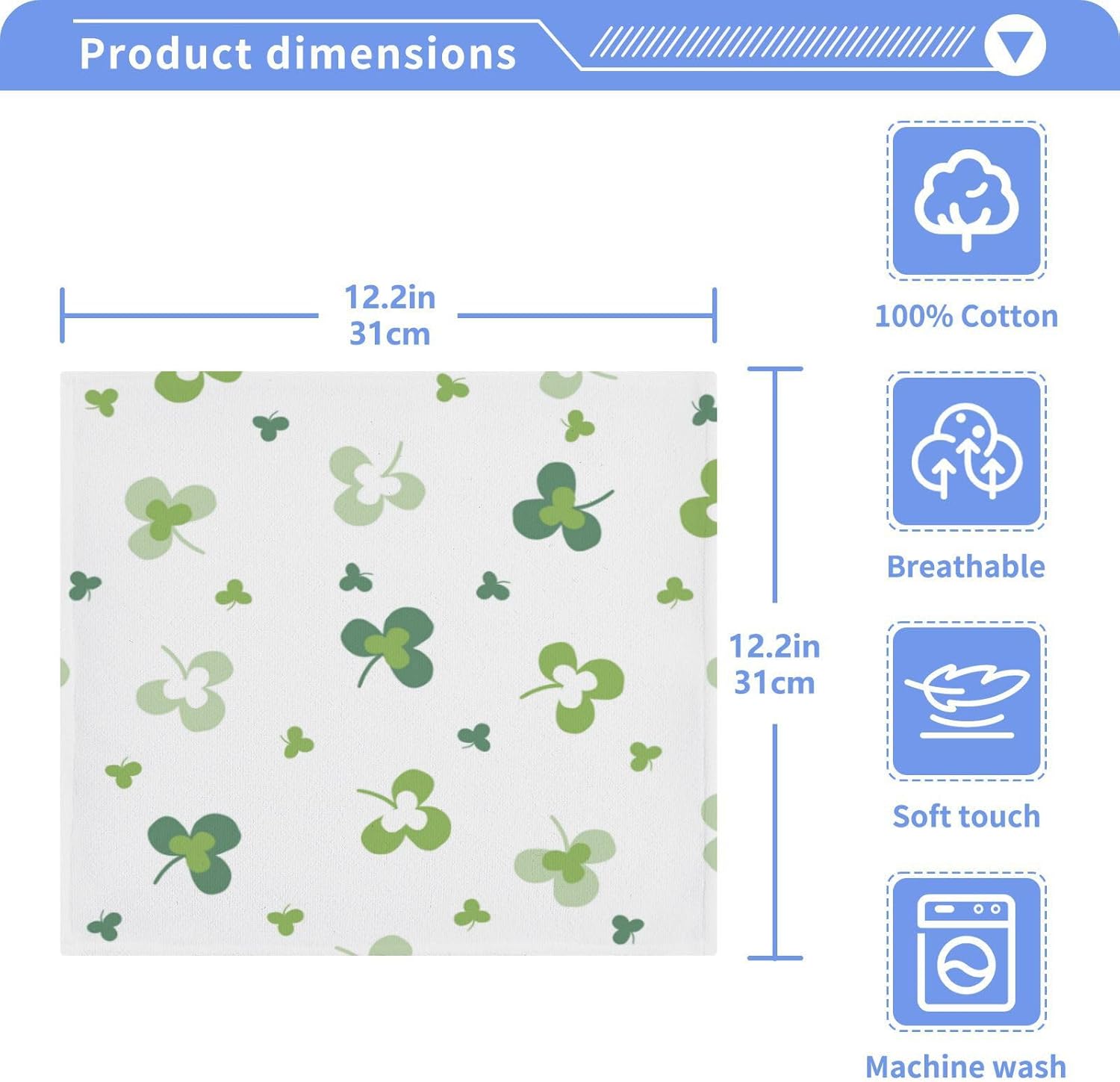 St Patricks Day Clover Washcloth Set Perfect for Daily Use