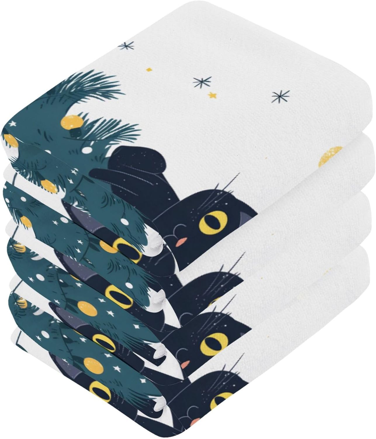 Xigua Christmas Tree Multi-Purpose Cat Washcloth Set of 2-12