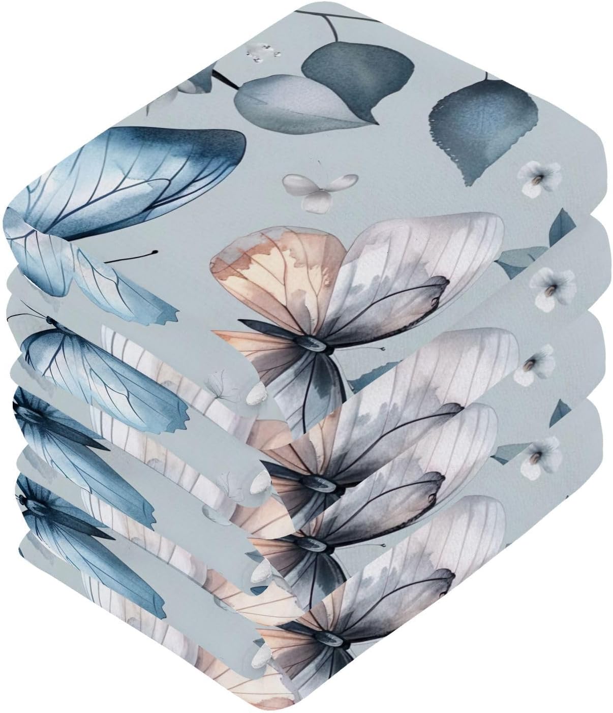 YETTASBIN Butterfly Soft Cotton Face Towels 2-Pack