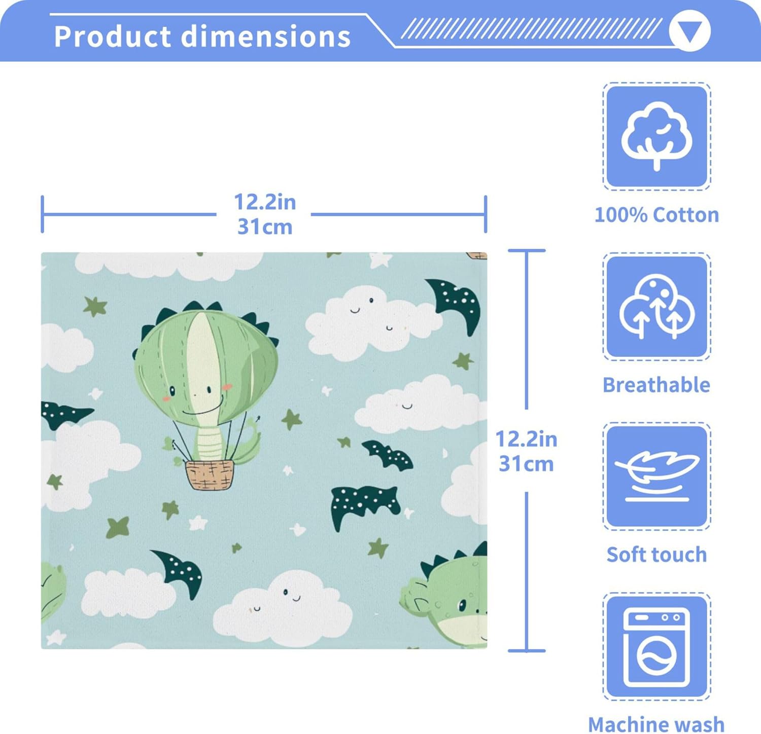 Stunning Green Dragon Washcloth Set Multi-Pack