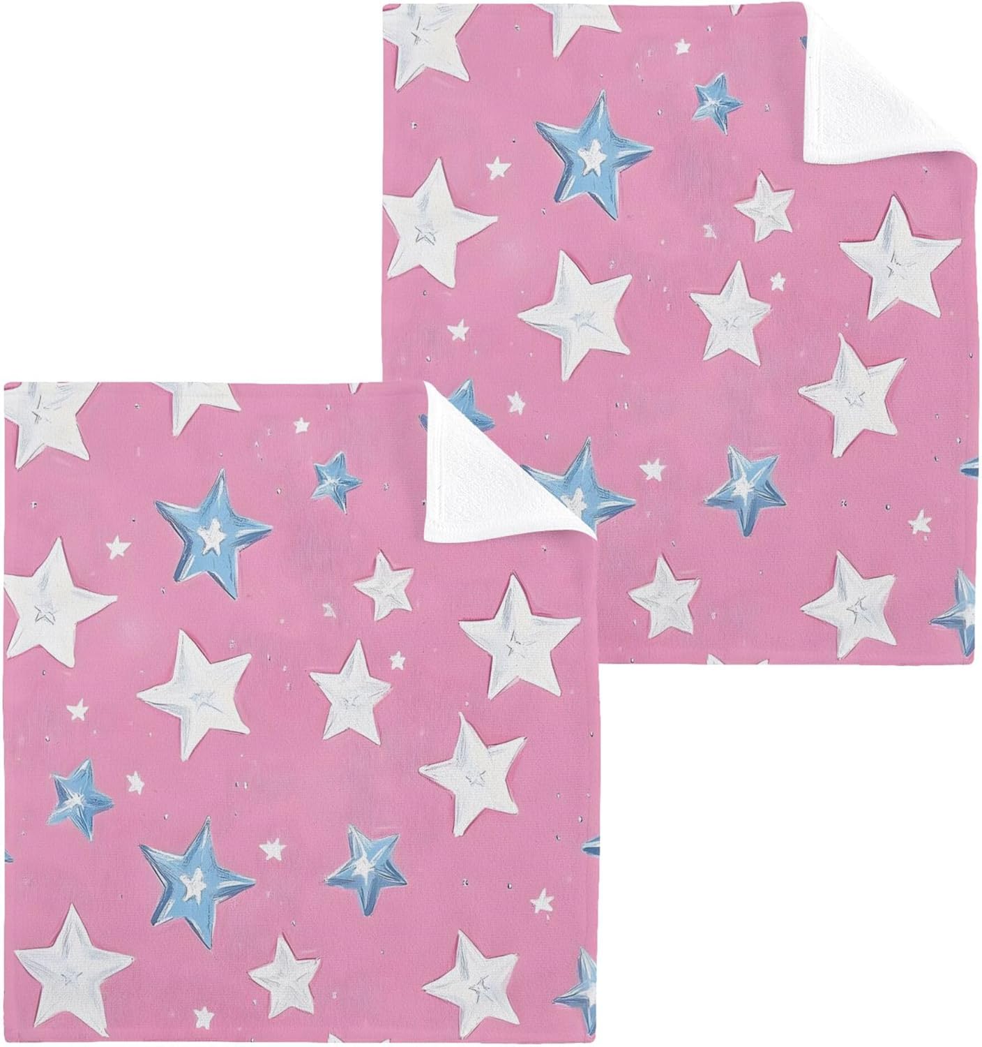 Xigua White Stars Washcloth Set 2-12