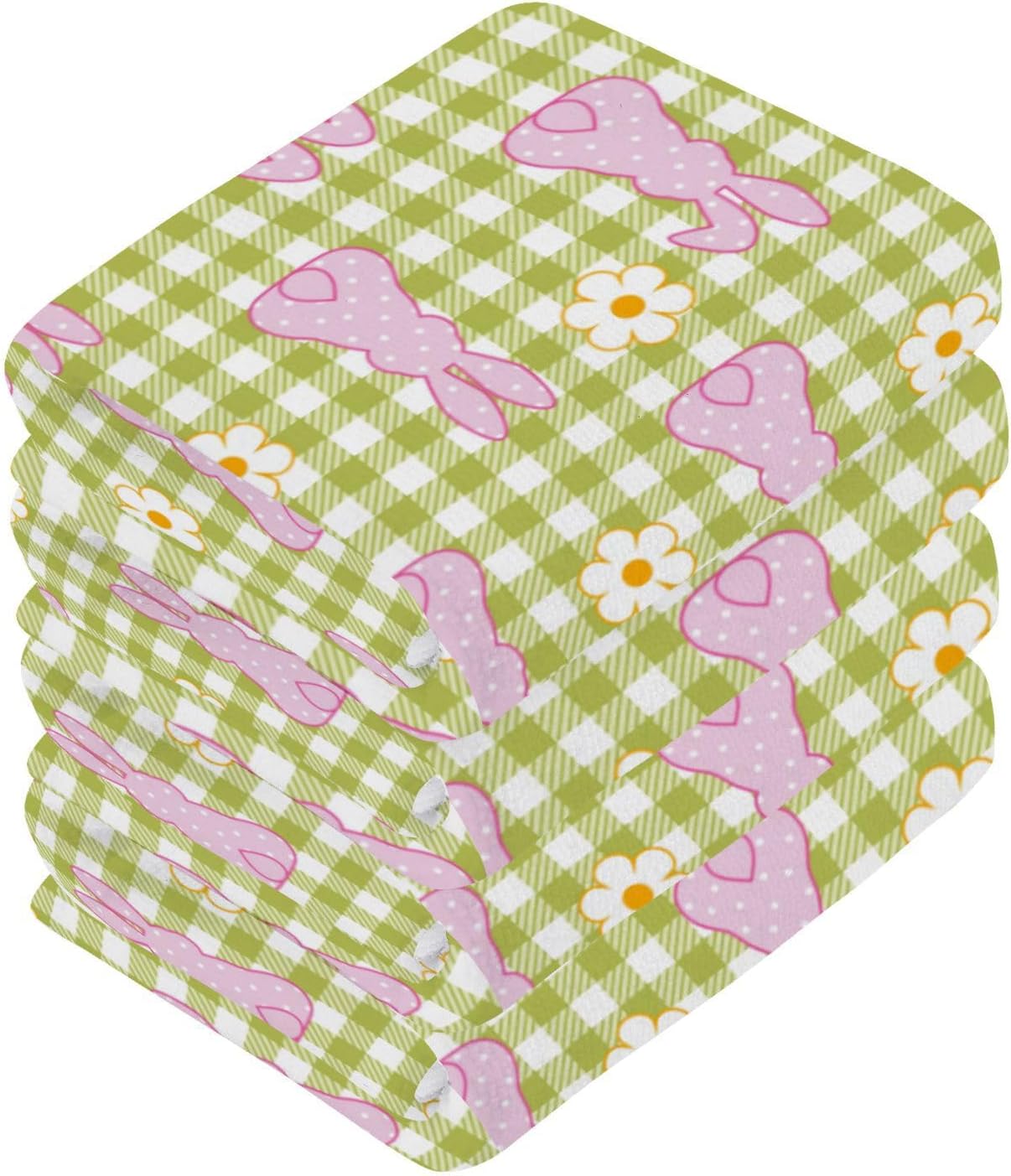 Easter Bunny Plaid Washcloths